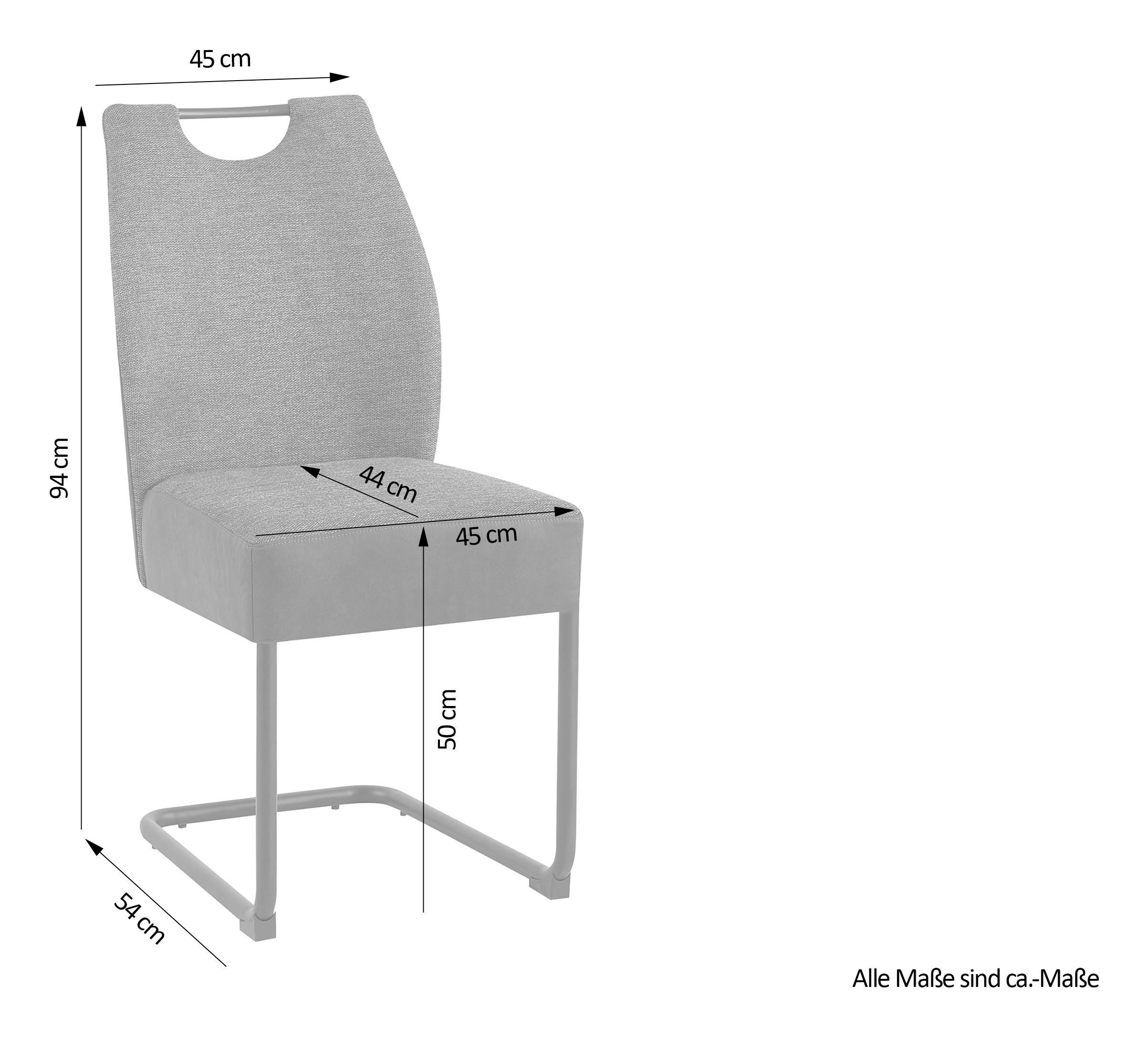 byLIVING Vrijdragende stoel Peter-XXL 2-delige set met comfortabele verenbekleding en xxl belasting tot 150 kg (set, 2 stuks)