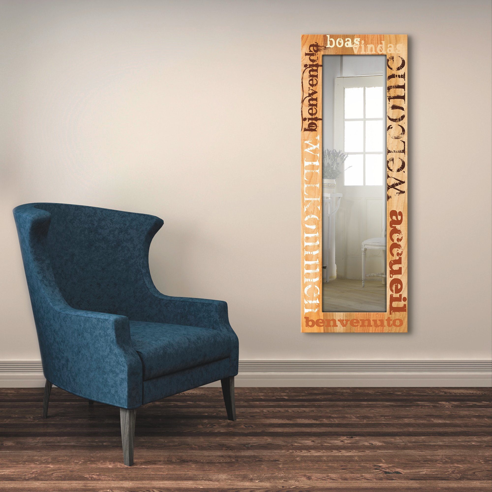 Artland Wandspiegel Welkom ingelijste spiegel voor het lichaam motiefrand, geschikt voor kleine, smalle hal, halspiegel, mirror spiegel omrand om op te online bestellen | OTTO