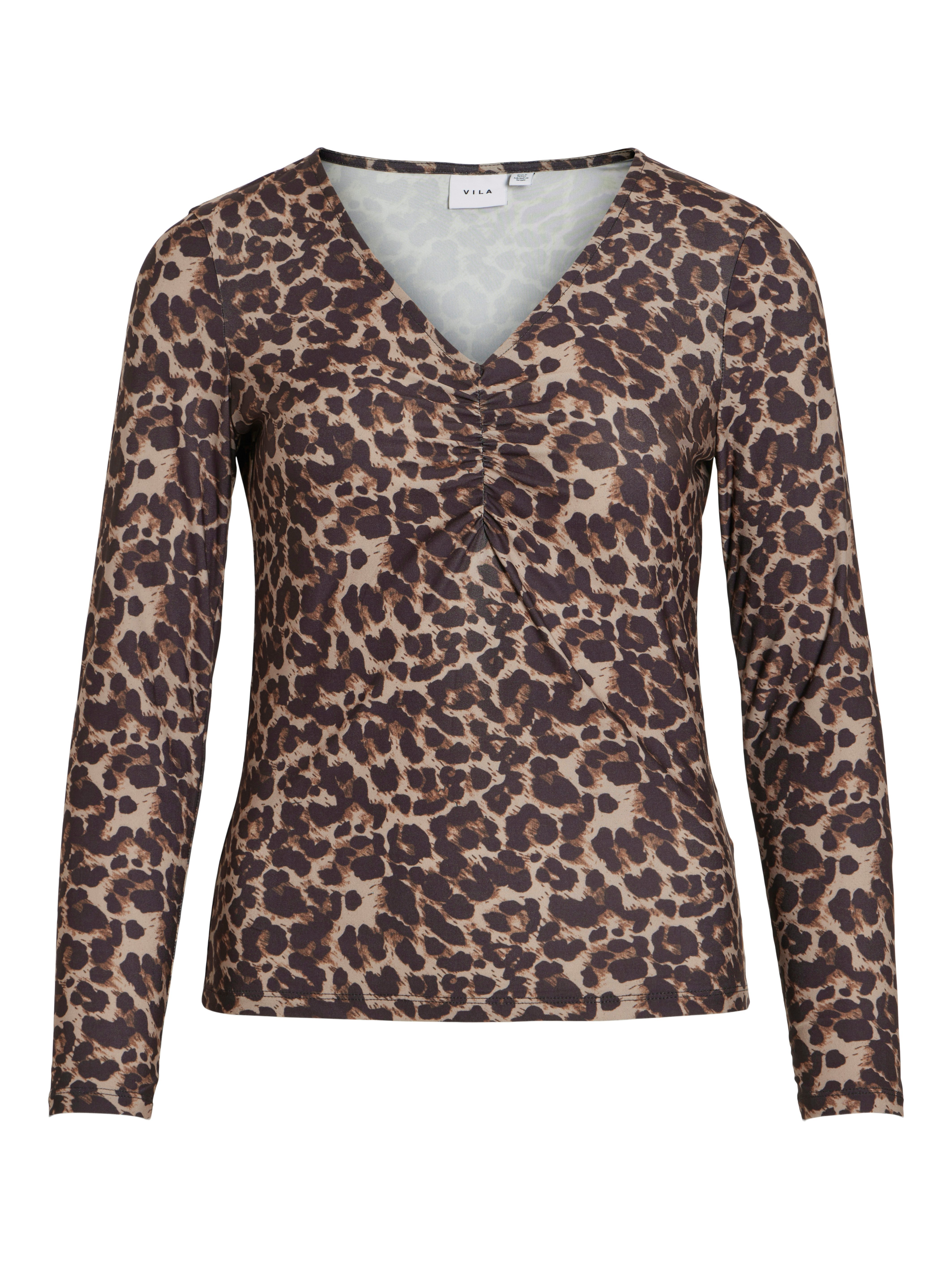 Vila Shirt met V-hals VILEOA V-NECK L/S TOP - NOOS