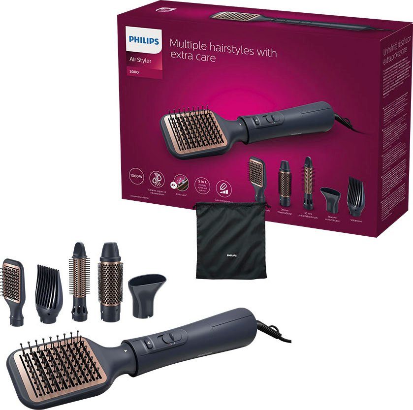 Philips Stylingborstel met warme lucht AirStyler Series 5000 BHA530/00 met ionen technologie,...