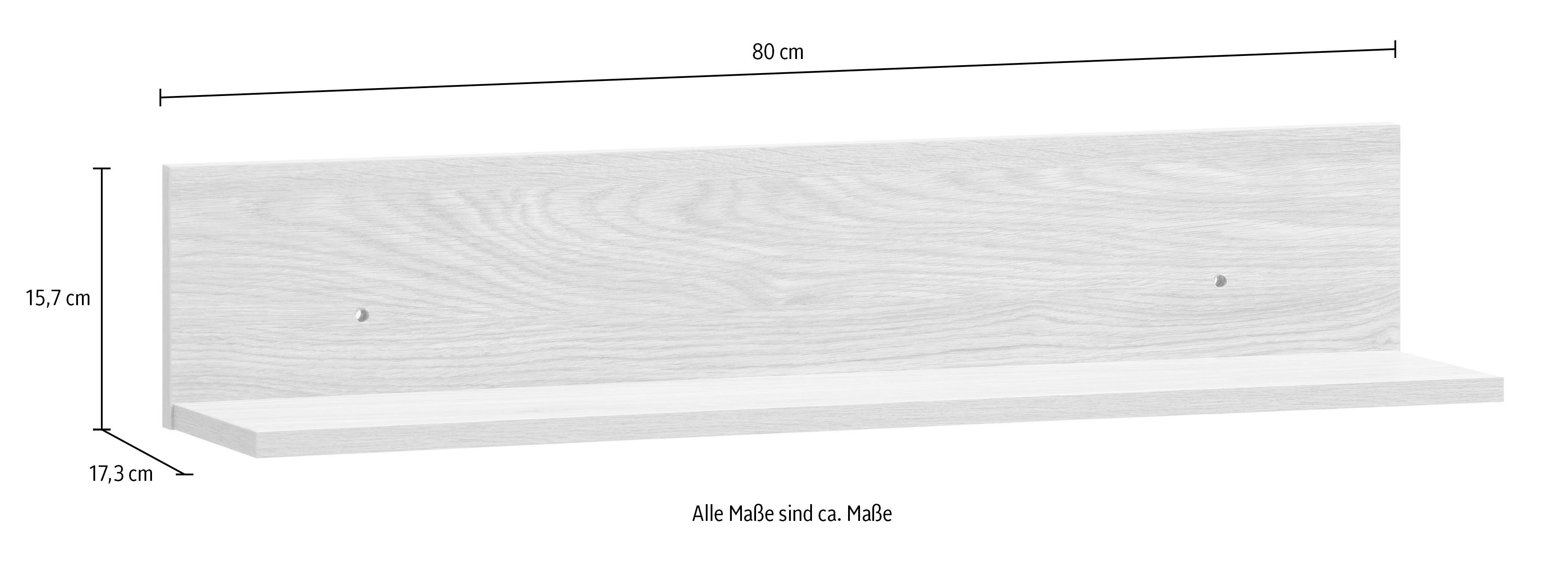 Schildmeyer Wandplank SOLEA Breedte 80 cm, decor met voelbare houtstructuur