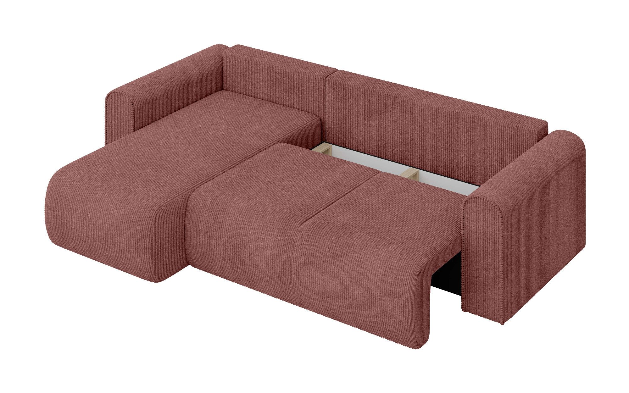 INOSIGN Hoekbank Zacharia optioneel slaapbank met opbergruimte, B/D/H 250/166/86 cm L-vorm met golfondersteuning, recamière aan beide zijden te monteren