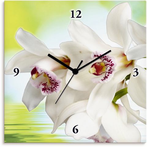 Artland wandklok Weiße Orchidee