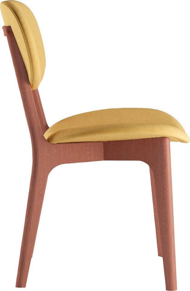 INOSIGN Stoel COZY Made in Italy Frame in beuken, kersen- of notenhout, massief hout, designstoel (set, 2 stuks)