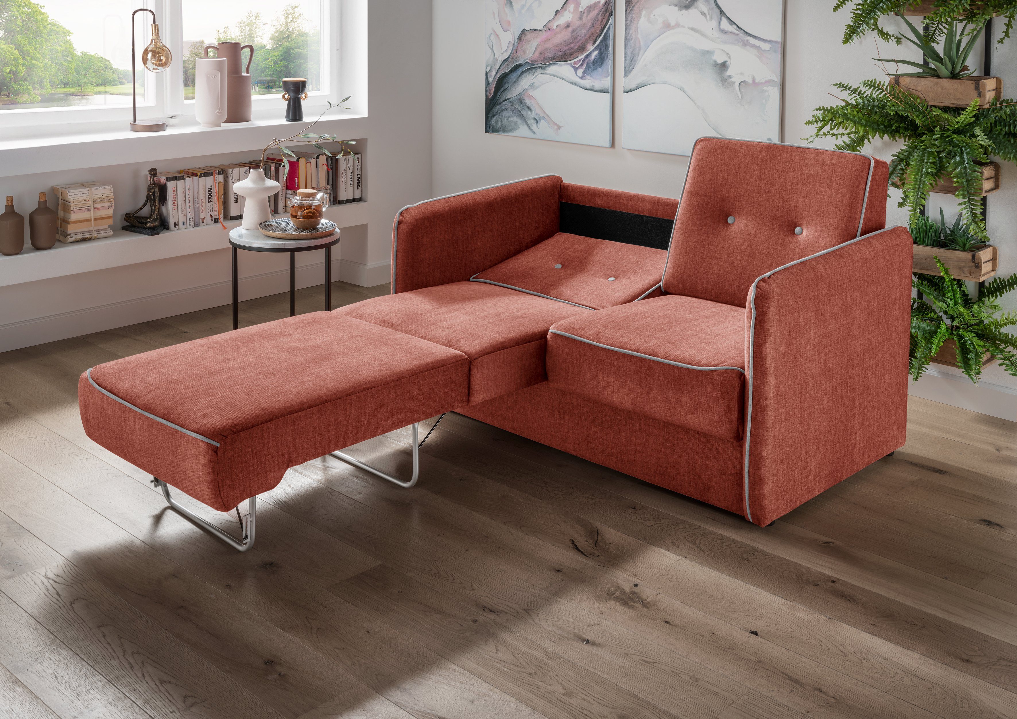 Home affaire Slaapbank Merina met tweedelige slaapfunctie, lade naar voren, binnenvering