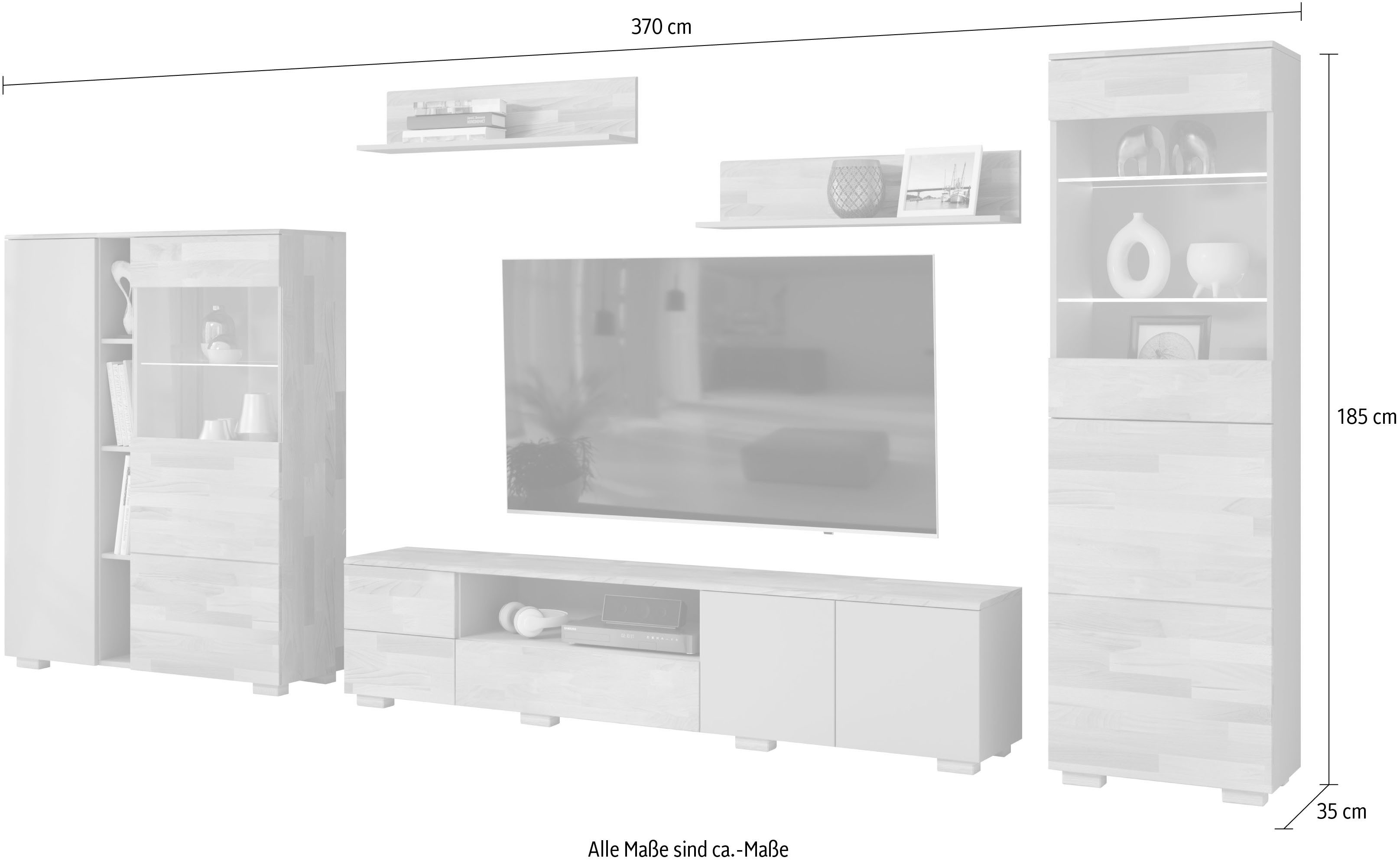 Home affaire Wandmeubel mooie moderne look (5-delig)