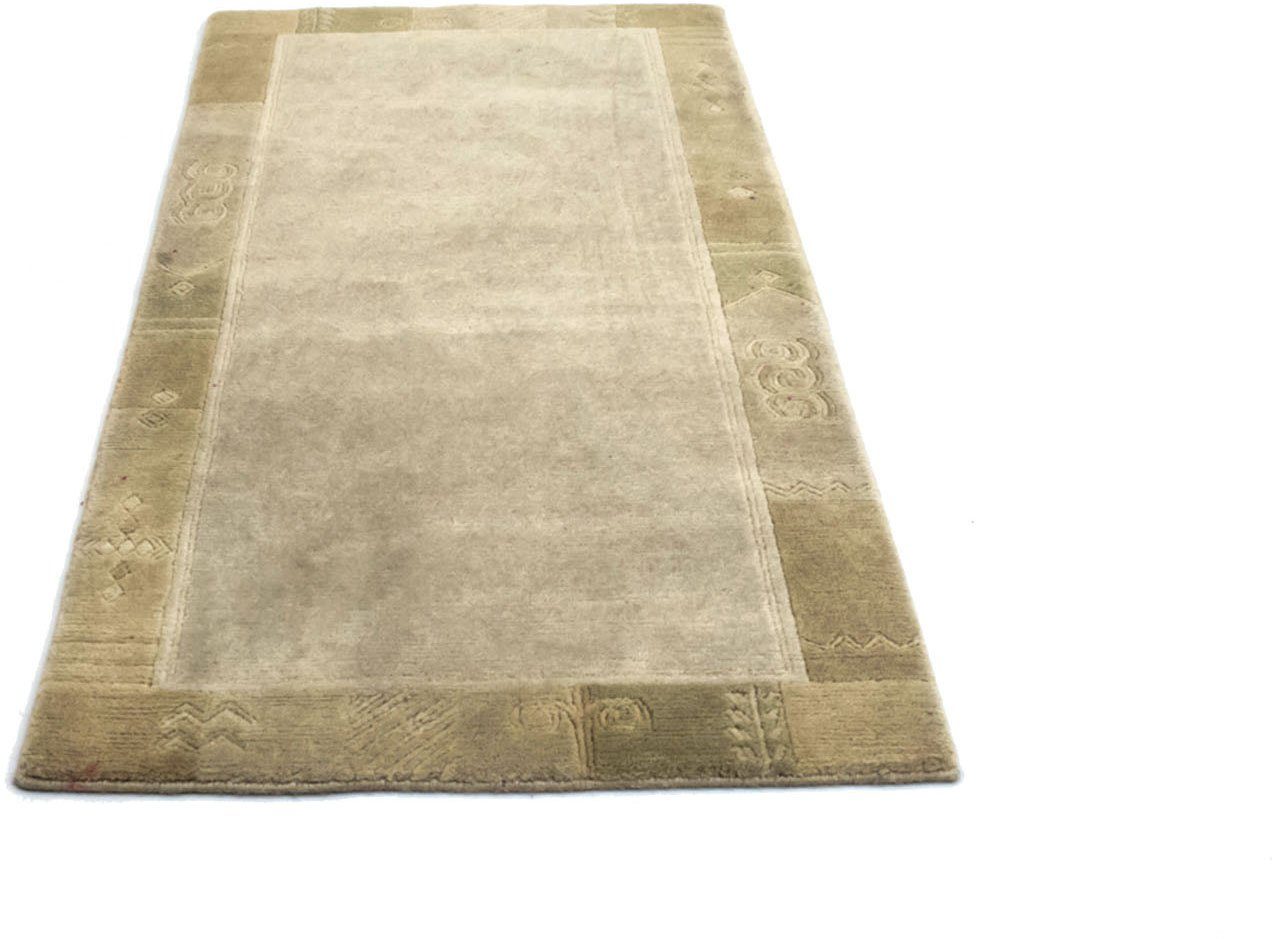 morgenland Wollen kleed Nepal vloerkleed met de hand geknoopt beige handgeknoopt