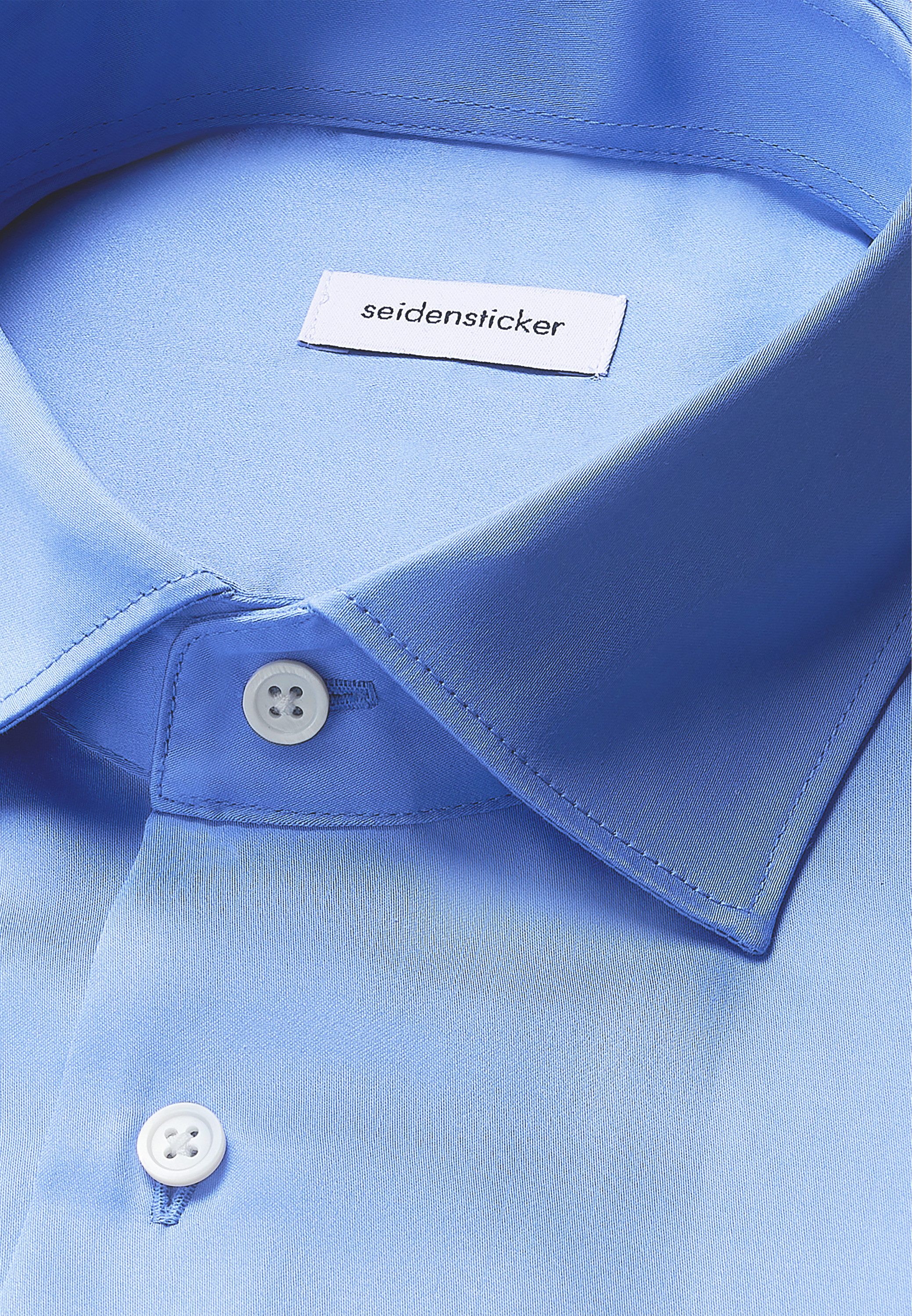 seidensticker Businessoverhemd Zwarte roos Regular 1/1 Kent kraag effen