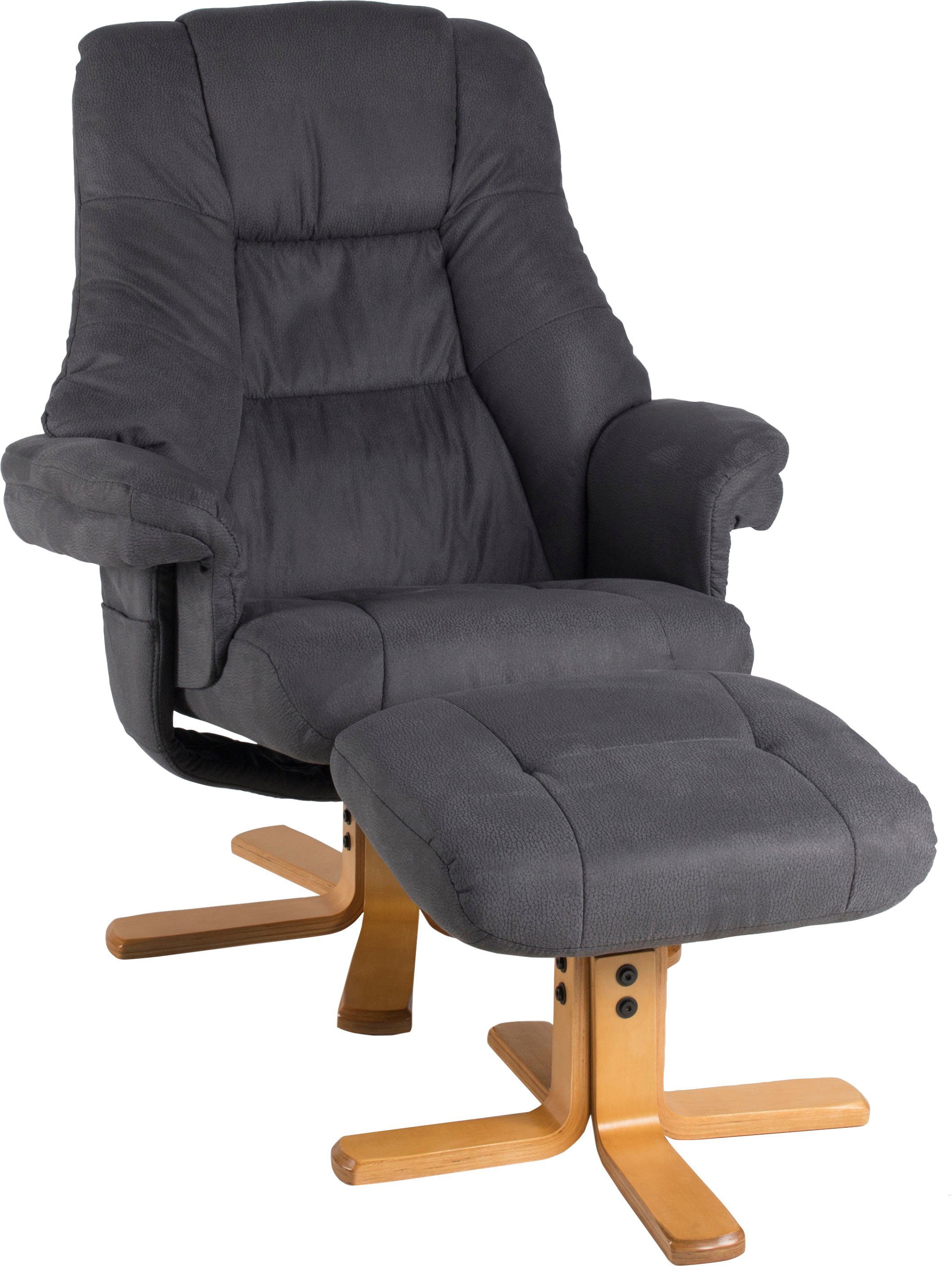 Duo Collection Relaxfauteuil Bordeaux met voetenbank en relaxfunctie, 360 graden draaibaar