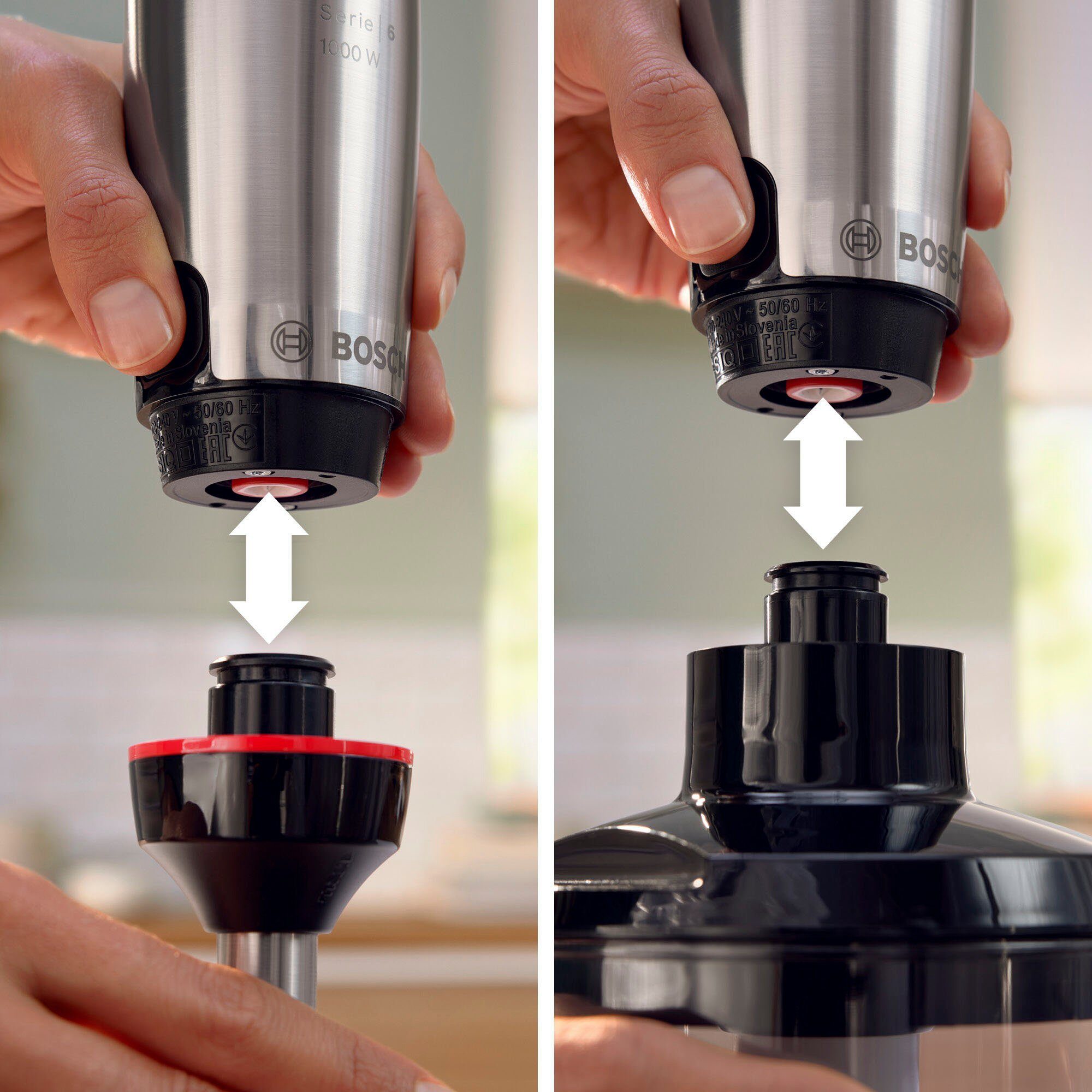 BOSCH Staafmixer ErgoMaster Serie 6 MSM6M623, 4 messen, mixvoet roestvrij staal, zwart