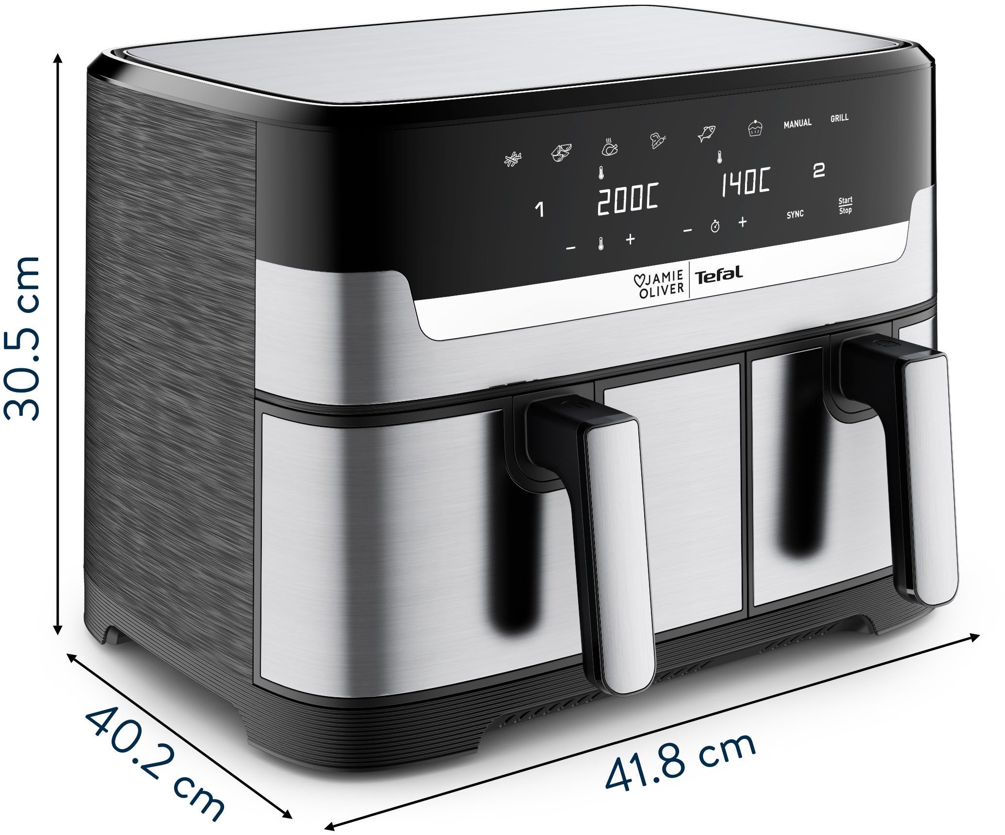 Tefal Airfryer Jamie Oliver by Tefal EY90JDE Dual Easy Fry & Grill