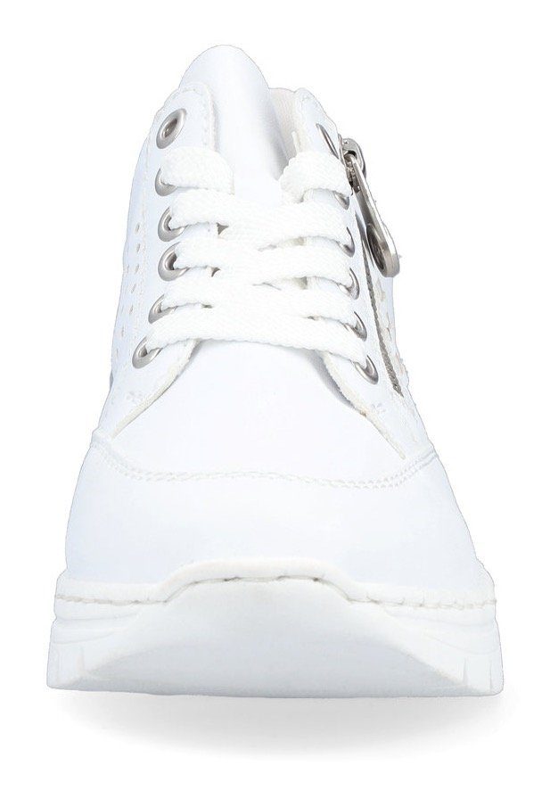 Rieker Sneakers met sleehak met zij vlechtopeningen, vrijetijdsschoen, lage schoen, veterschoen