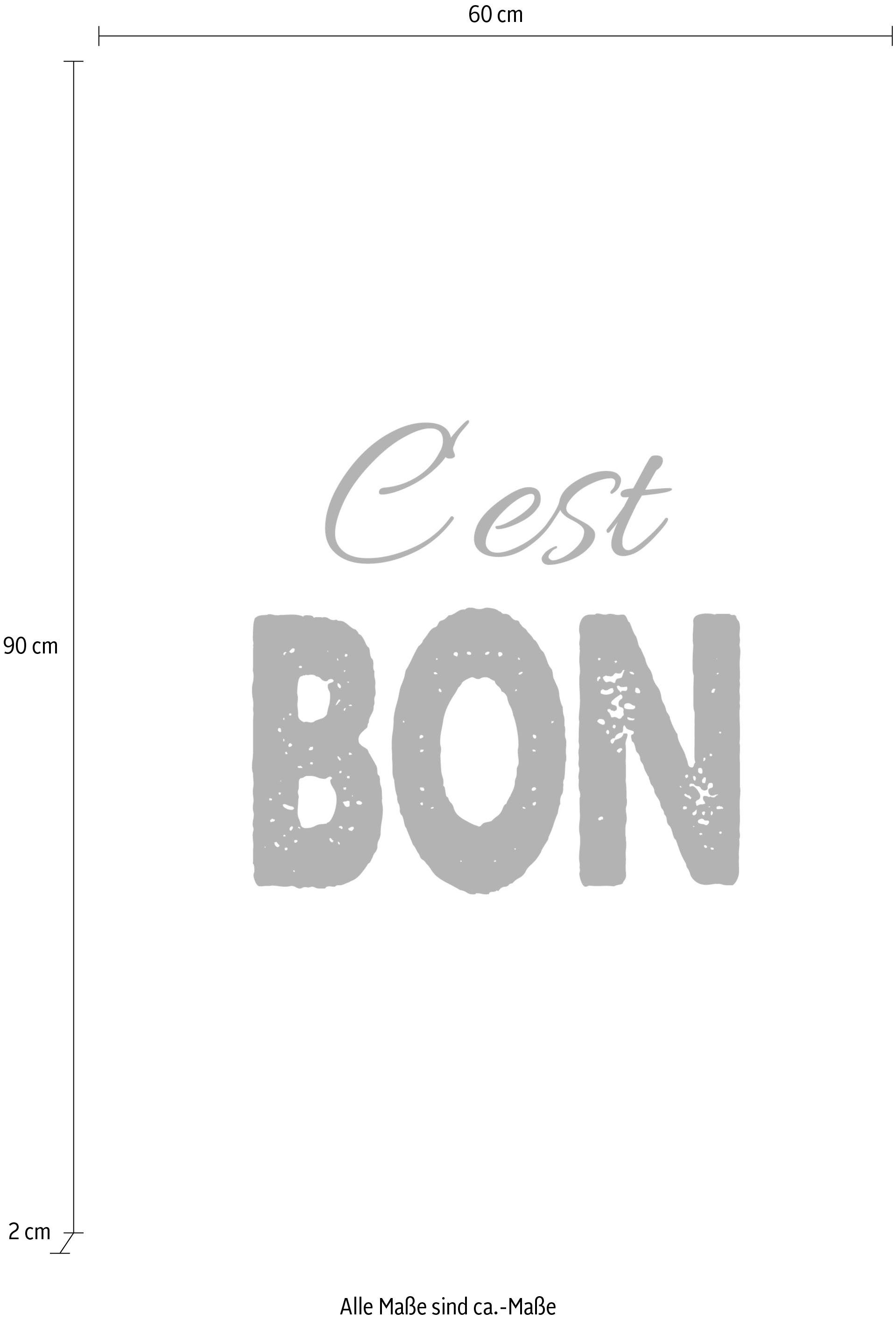 queence Artprint op linnen Quote C'est bon Premium canvasstof, handgemaakt in Duitsland