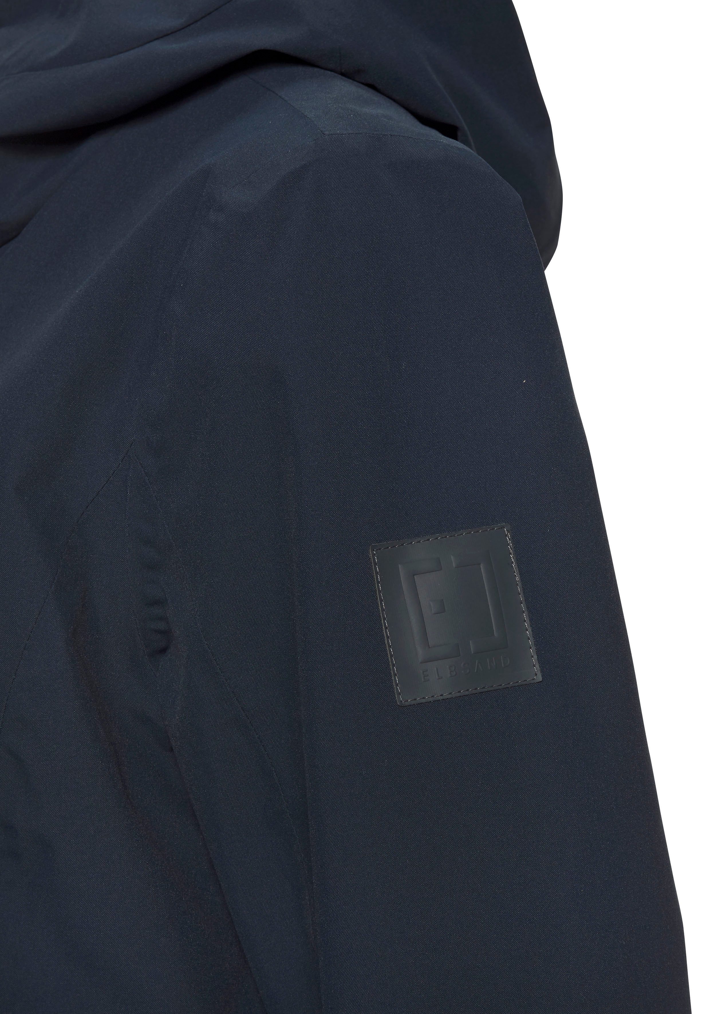 Elbsand Regenjack met grote logoprint op de rug