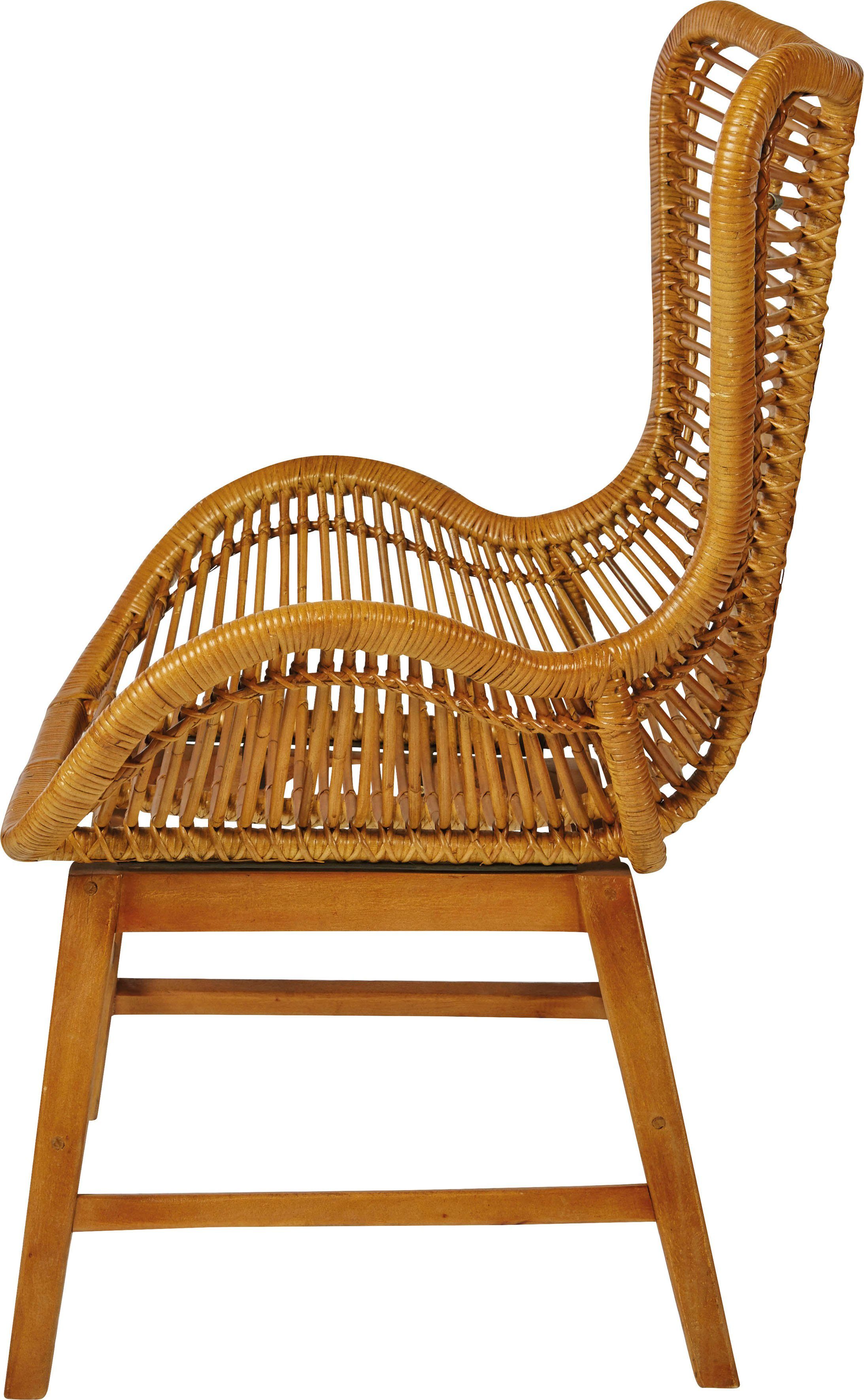 TOM TAILOR HOME Fauteuil T-RATTAN ARMCHAIR Rotanstoel met armleuningen met teakhouten frame, organisch model