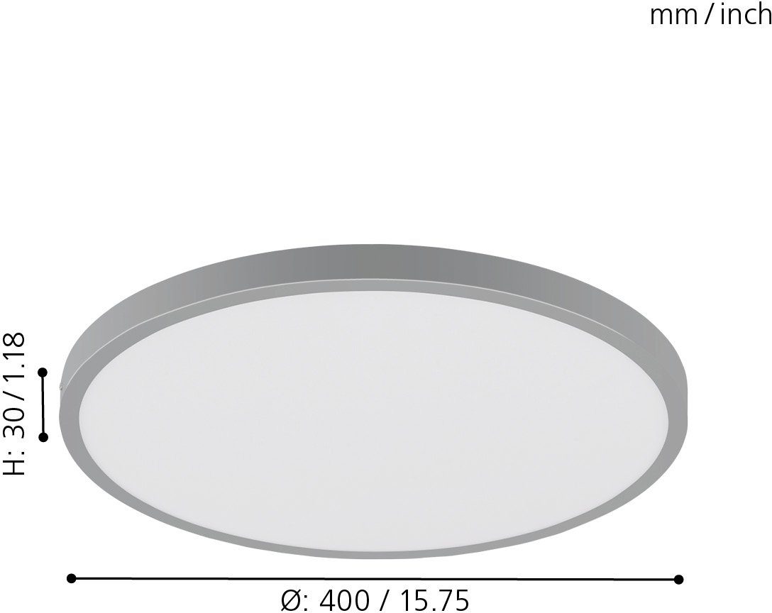 EGLO Opbouwarmatuur FUEVA 1 slank design, slechts 3 cm hoog, diameter 40 cm (1 stuk)