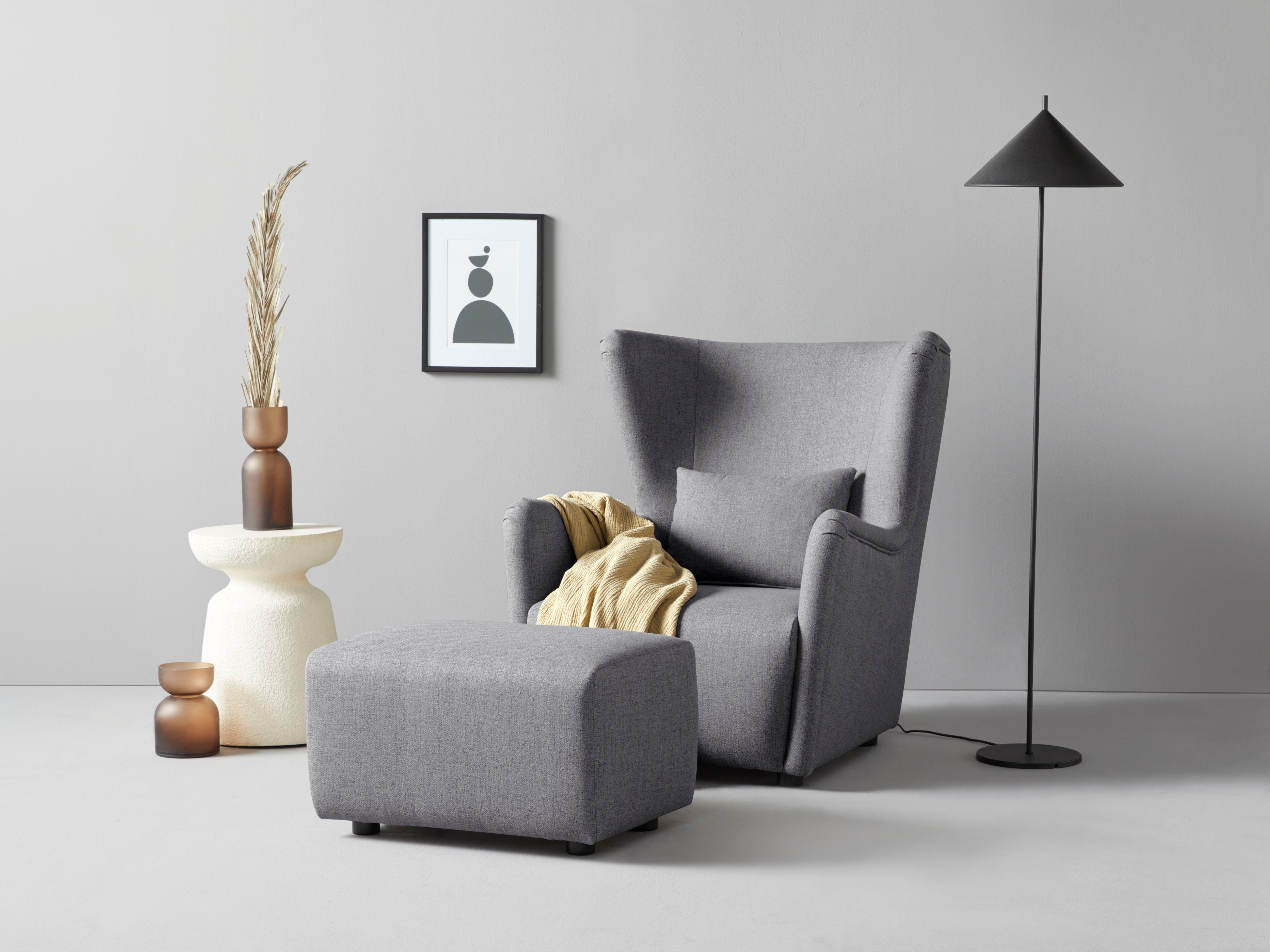 LeGer Home by Lena Gercke Oorfauteuil Levke Stoel naar keuze met of zonder hocker
