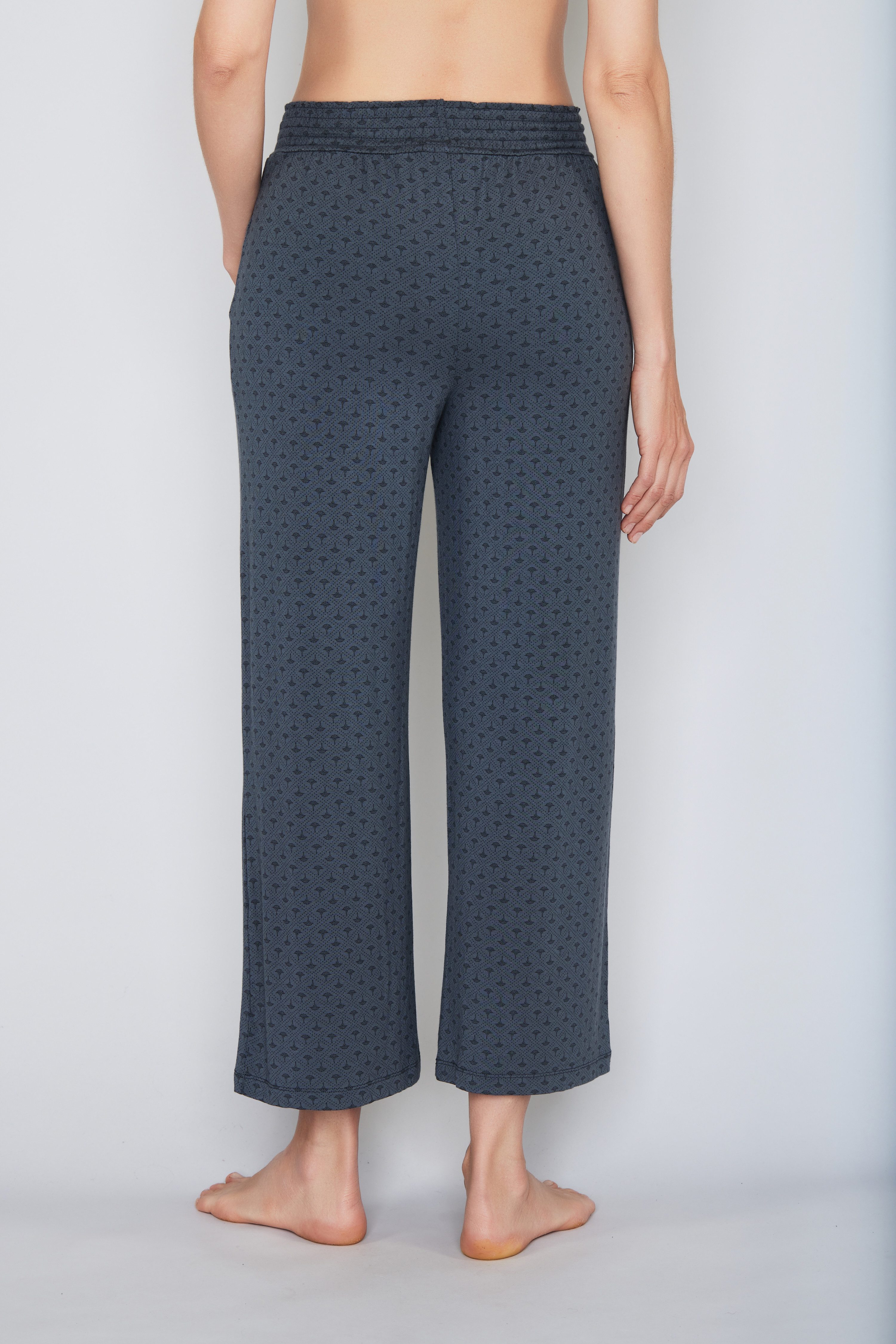JOOP! 7/8 broek Luxe Cornflower-design, tunnelkoord in de tailleband, steekzakken