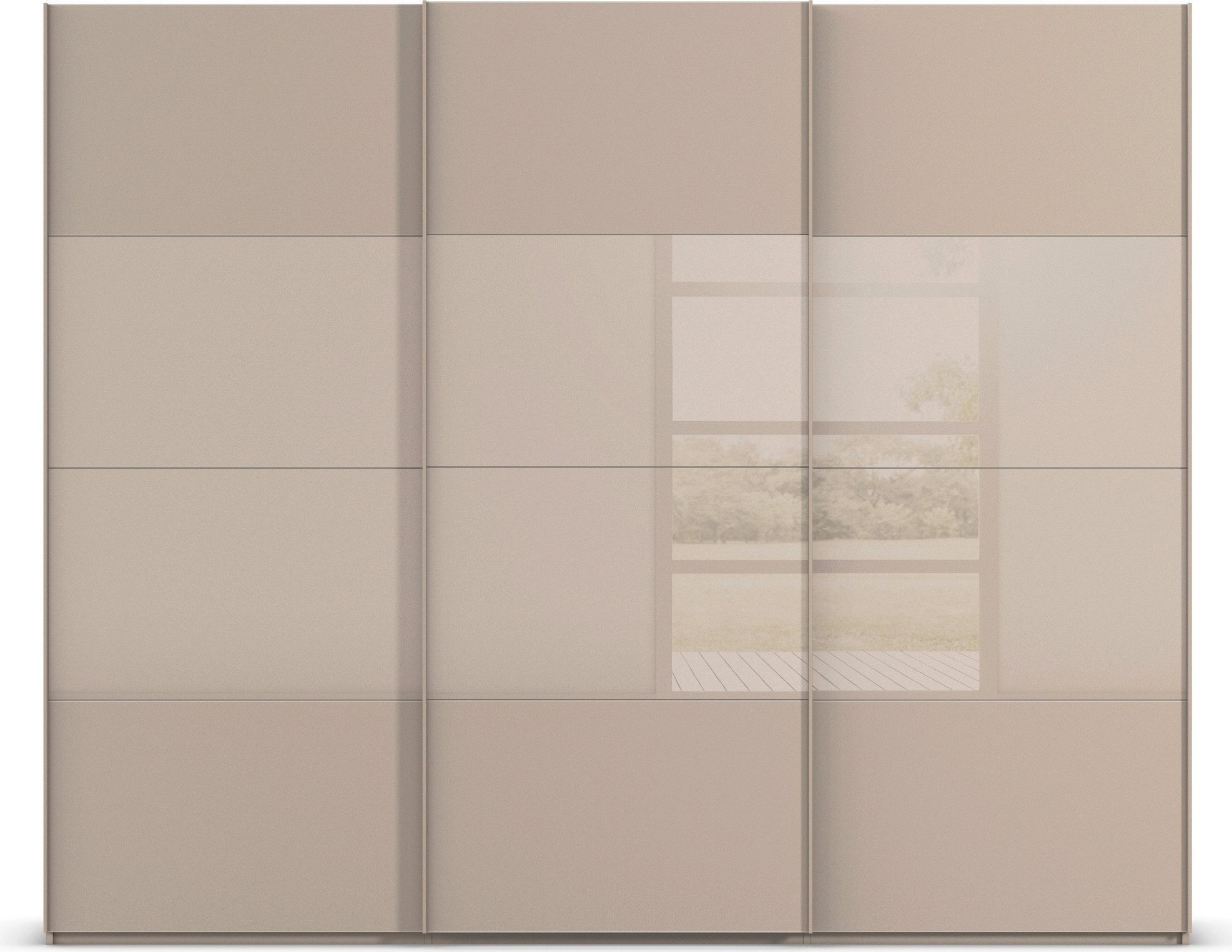 rauch Schuifdeurkast Kledingkast Kast Garderobe Slaapkamerkast SCALE-FYRA edel vierdelige deuren glas mat/glanzend veel kleuren made in germany