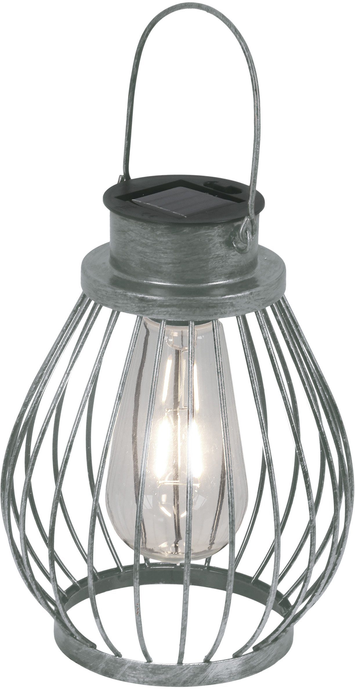 näve Ledsolarlamp Solar, incl. schuifschakelaar, lichtkleur: warmwit, kleur: zilver tuinlampen zilver(kleur)