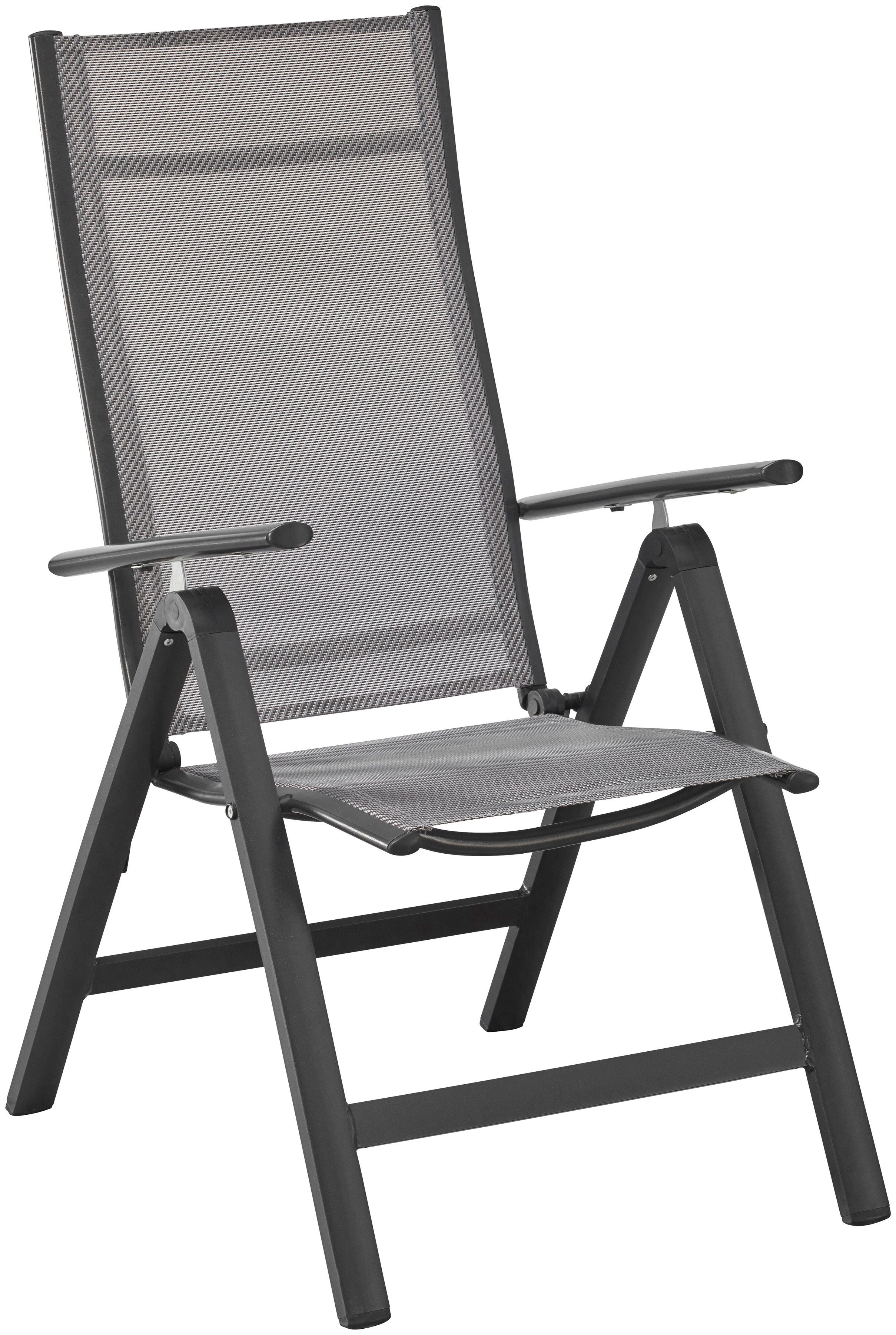 MERXX Tuinstoel Amalfi, TOPSELLER! set van 2, aluminium/gecoate textiel, verstelbaar (set, 2 stuks)