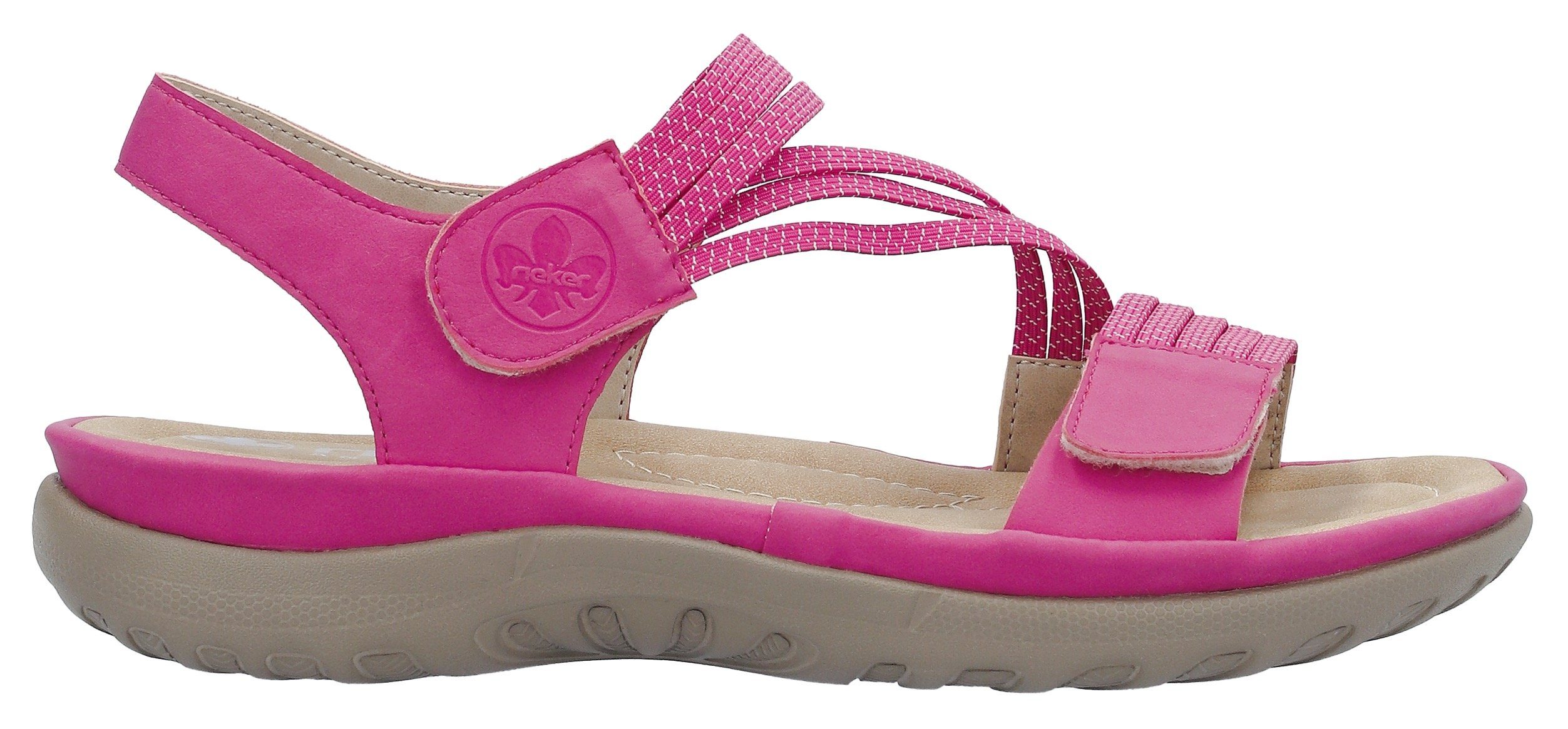 Rieker Sandalen zomerschoen, sandaal, sleehak, met elastieken