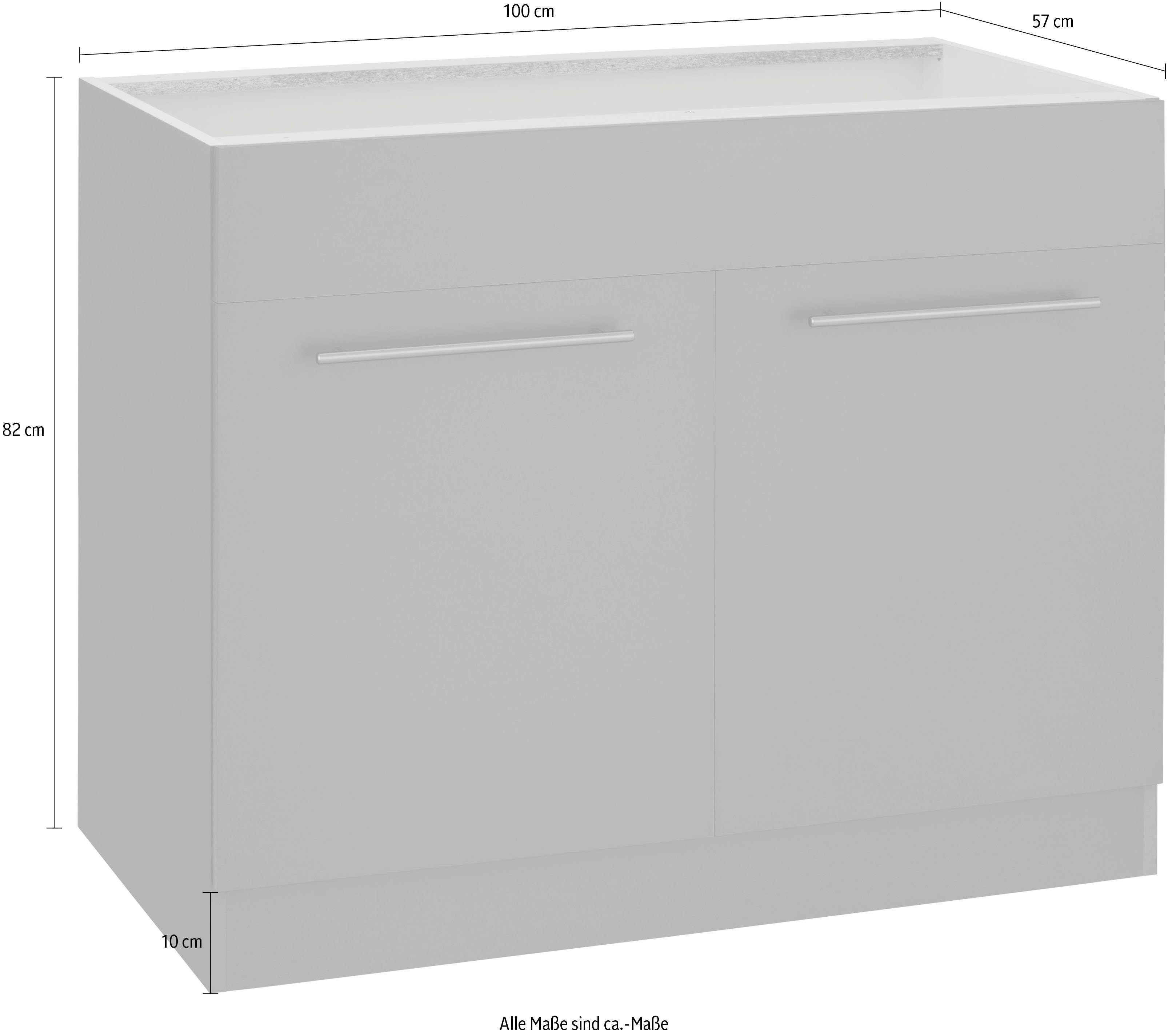 wiho Küchen Gootsteenkast Unna 100 cm breed, zonder werkblad