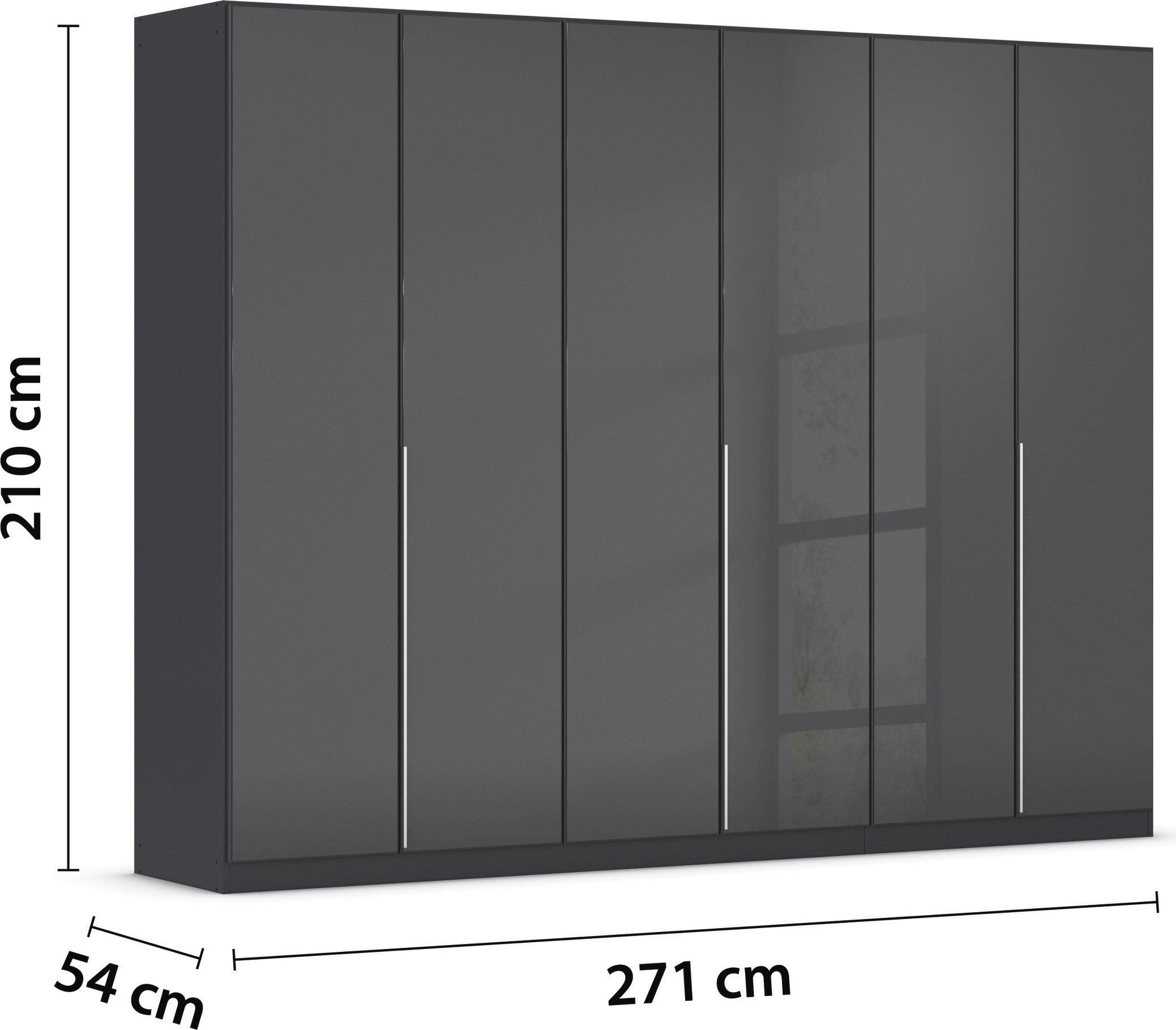 rauch Draaideurkast Kledingkasten kast garderobe AGORDO met glazen front doordachte binnenuitrusting, in 6 breedtes en 2 hoogtes made in germany