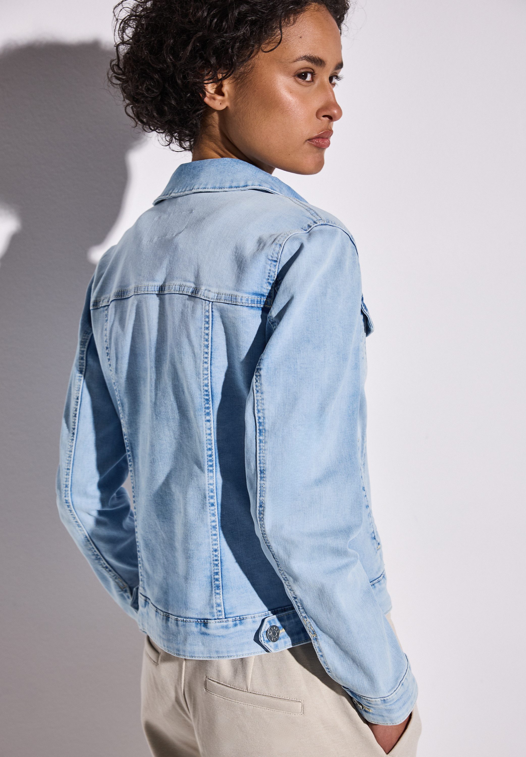 STREET ONE Jeansjack in bleached-look