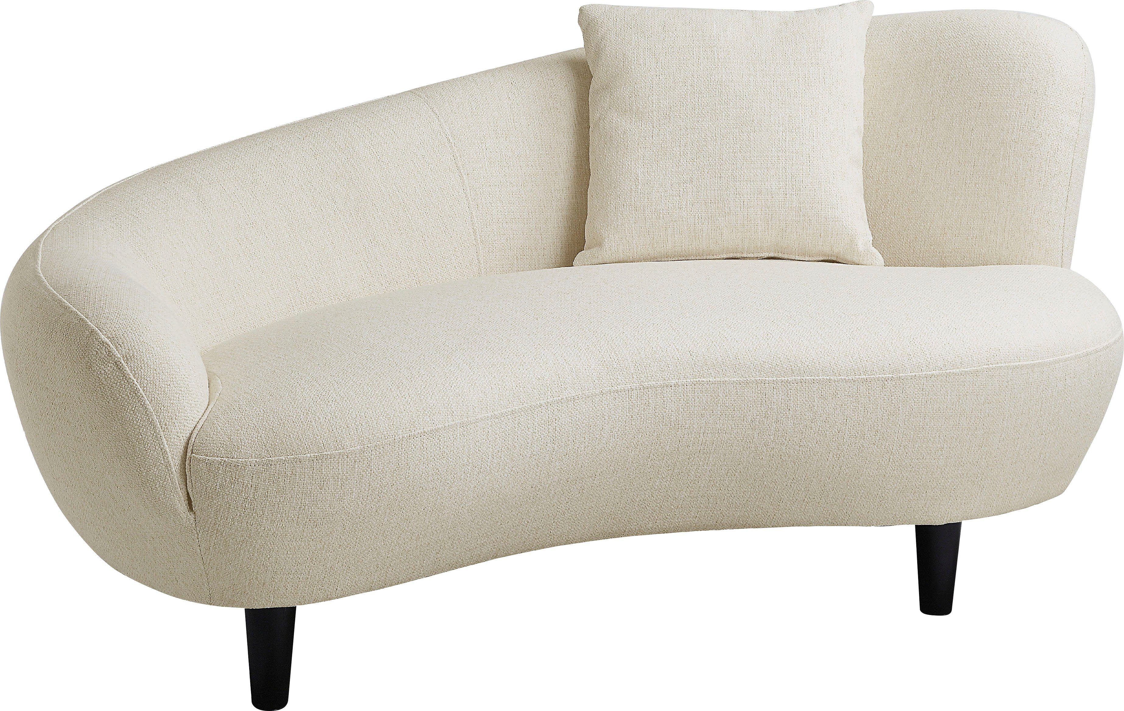 ATLANTIC home collection Chaise-longue Olivia Niermodelbank met sierkussen overtrokken met de originele stof