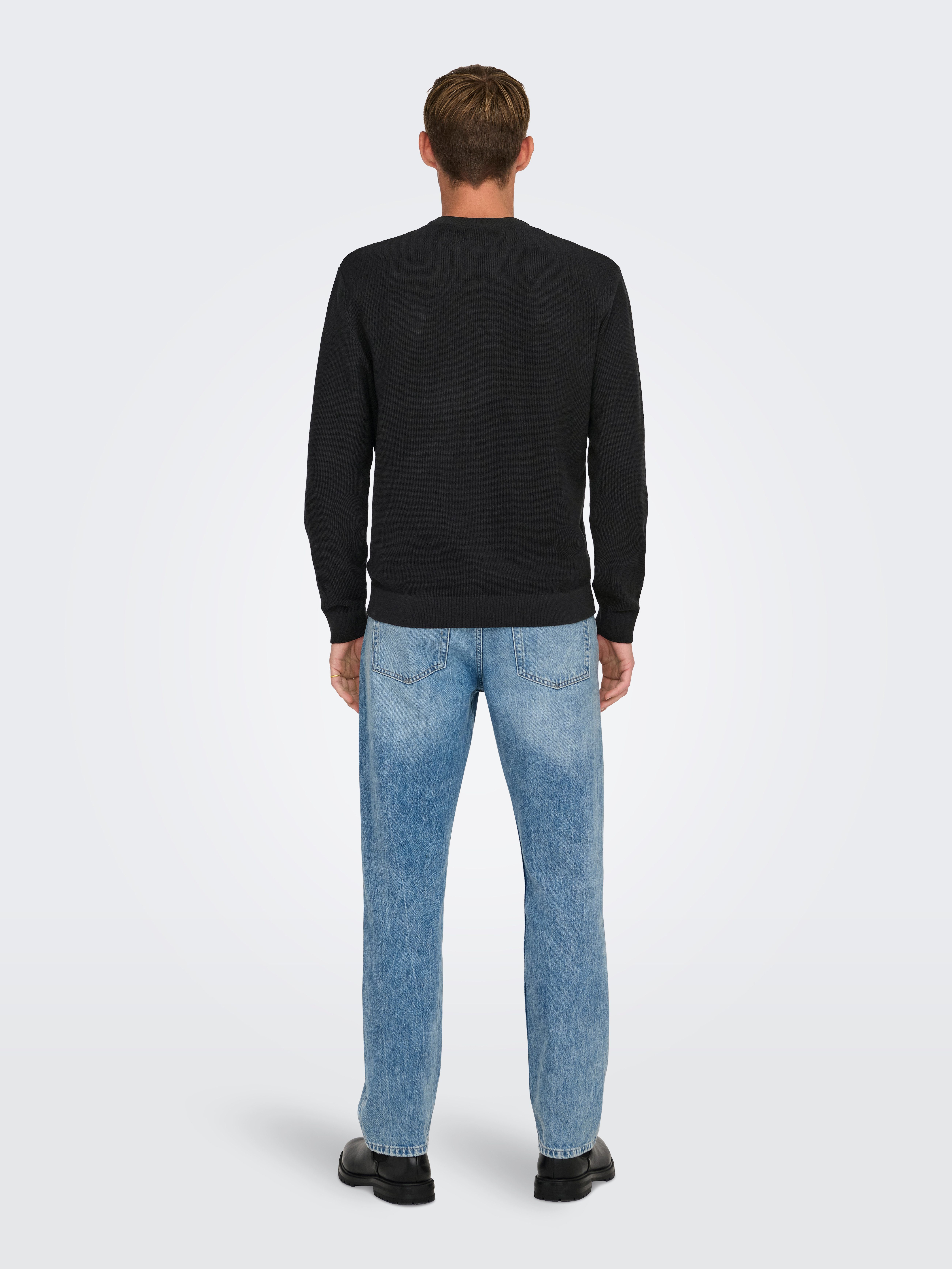 ONLY & SONS Trui met ronde hals ONSTONY DS 12 LS WAFFLE CREW KNIT