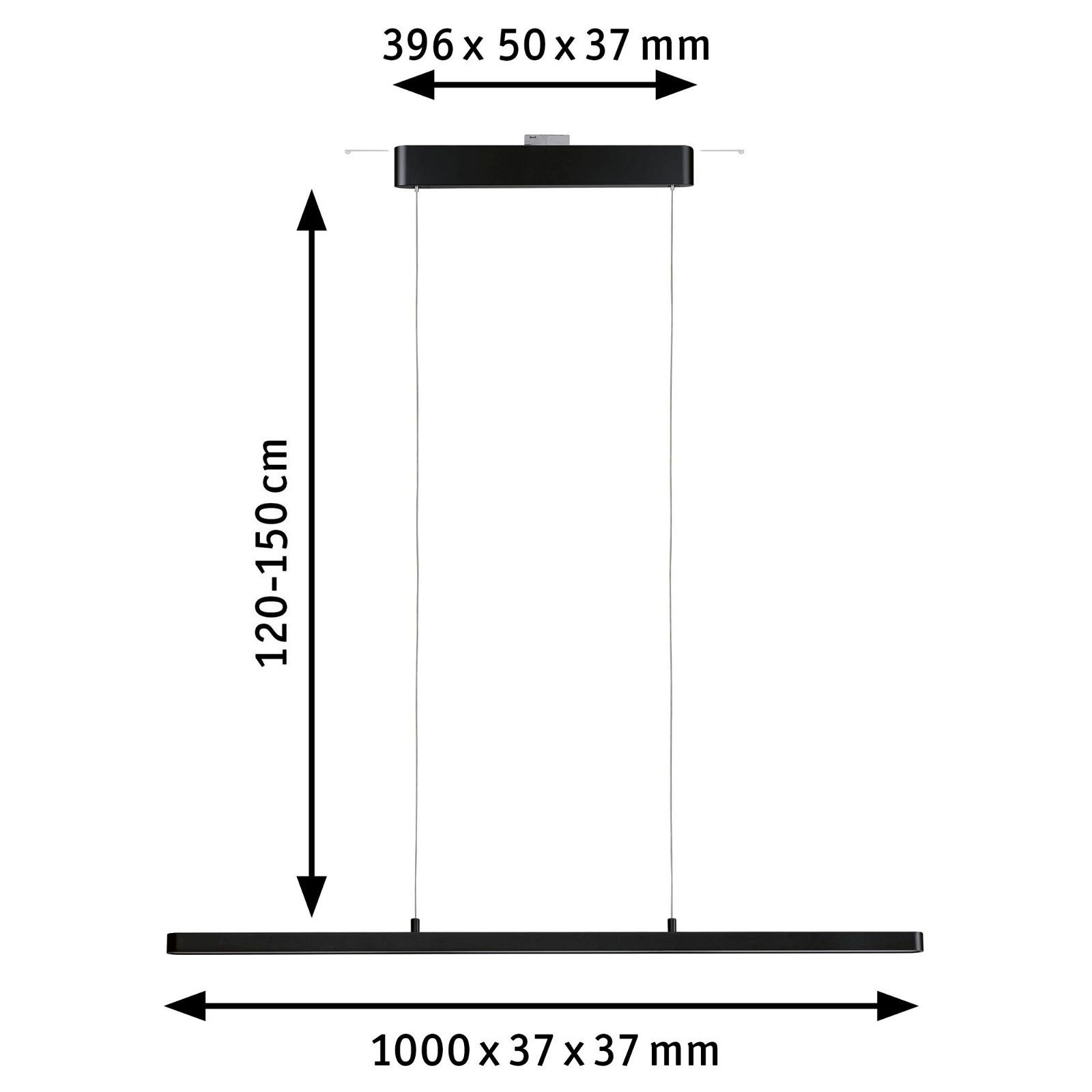 Paulmann Railsysteem-lampen URail Hanglamp Lento 1800lm 41W 2700K dimbaar 230V (1-delig)