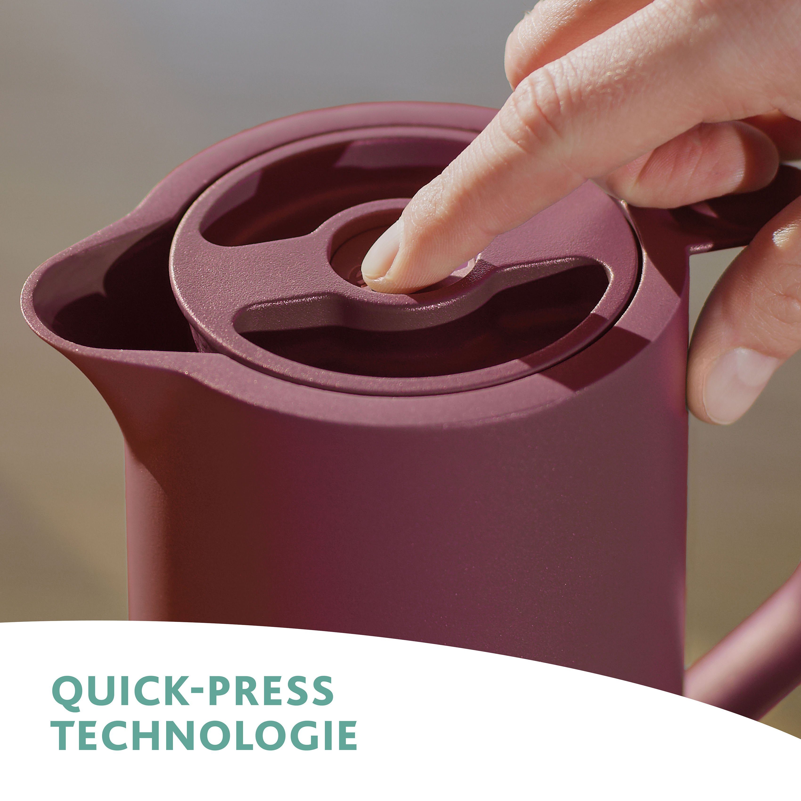 Emsa Thermoskan Motiva Quick-Press deksel, eenhandbediening, 12u warm/24u koud, glazen fles (1 stuk)