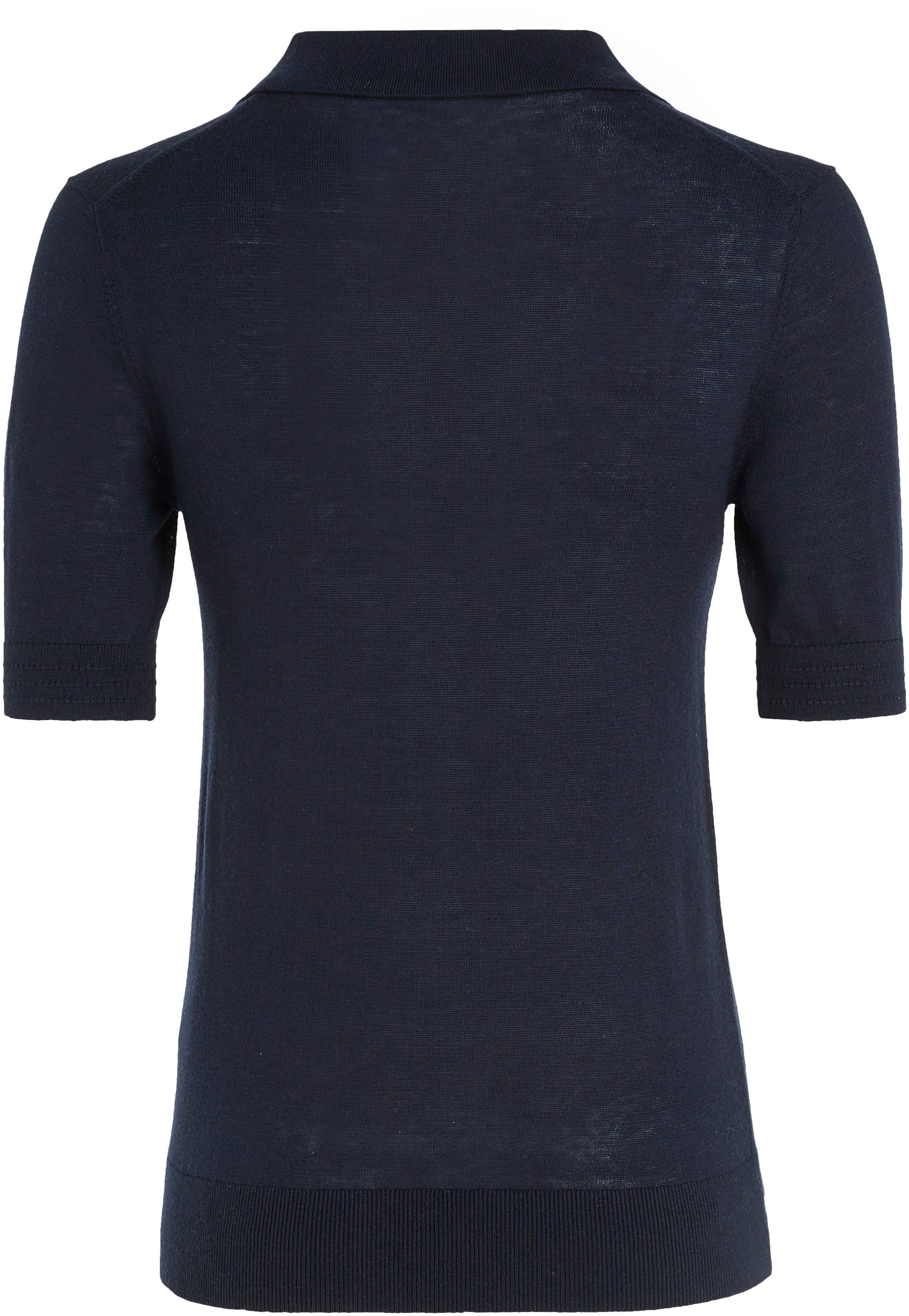 Tommy Hilfiger Trui met polokraag BUTTON POLO SS TOP met logo op borsthoogte