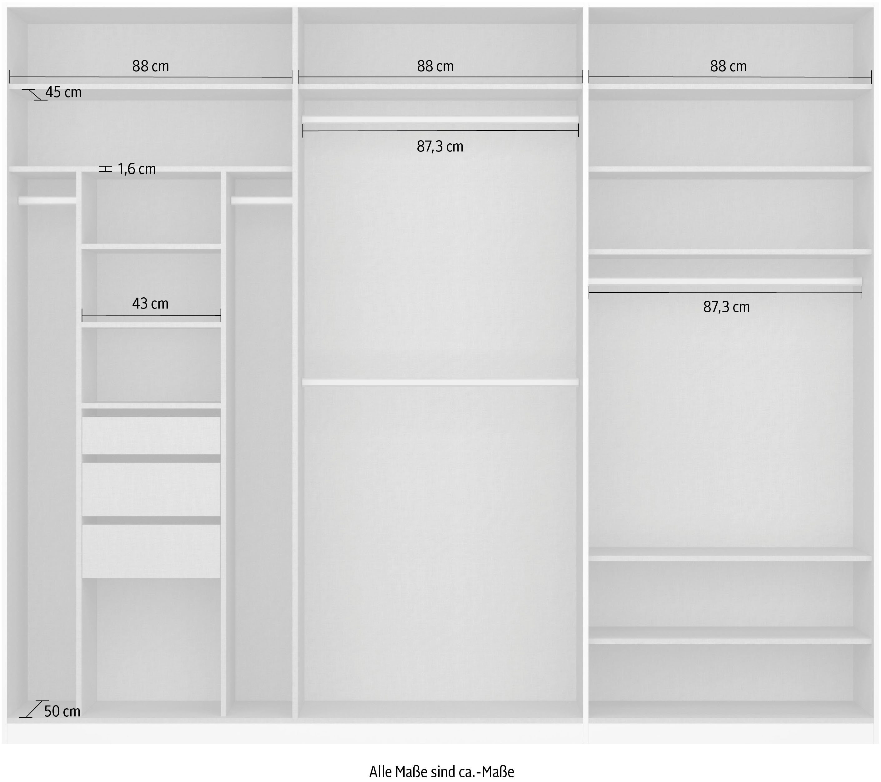 rauch Draaideurkast Kledingkast kast garderobe TOPSELLER OTELI incl. binnenindeling met 3 binnenlades extra planken optioneel met spiegel made in germany
