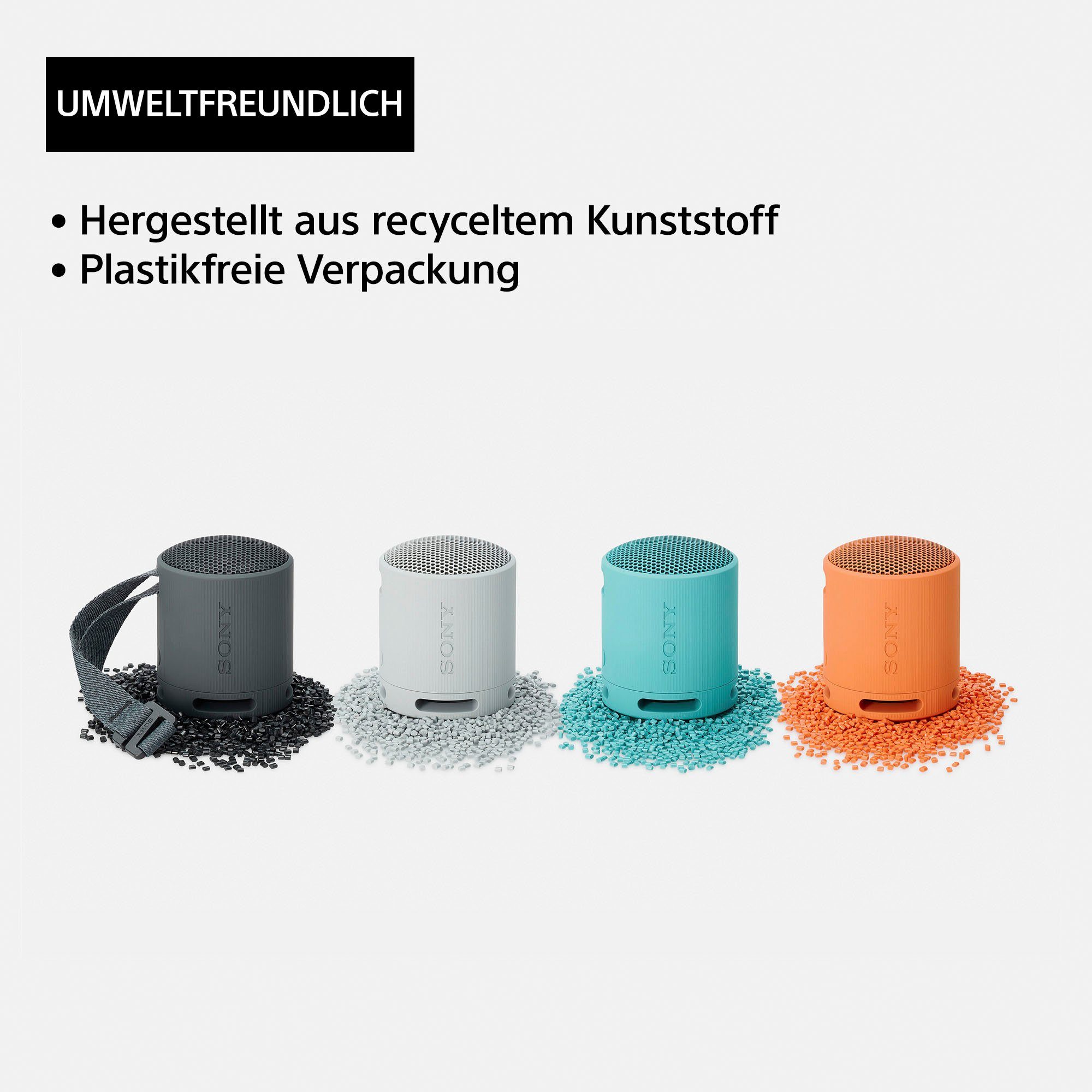 Sony Bluetooth luidspreker SRS-XB100 Draadloos, water- en stofdicht, oplaadbare batterij met 16 batterijduur, milieuvriendelijk