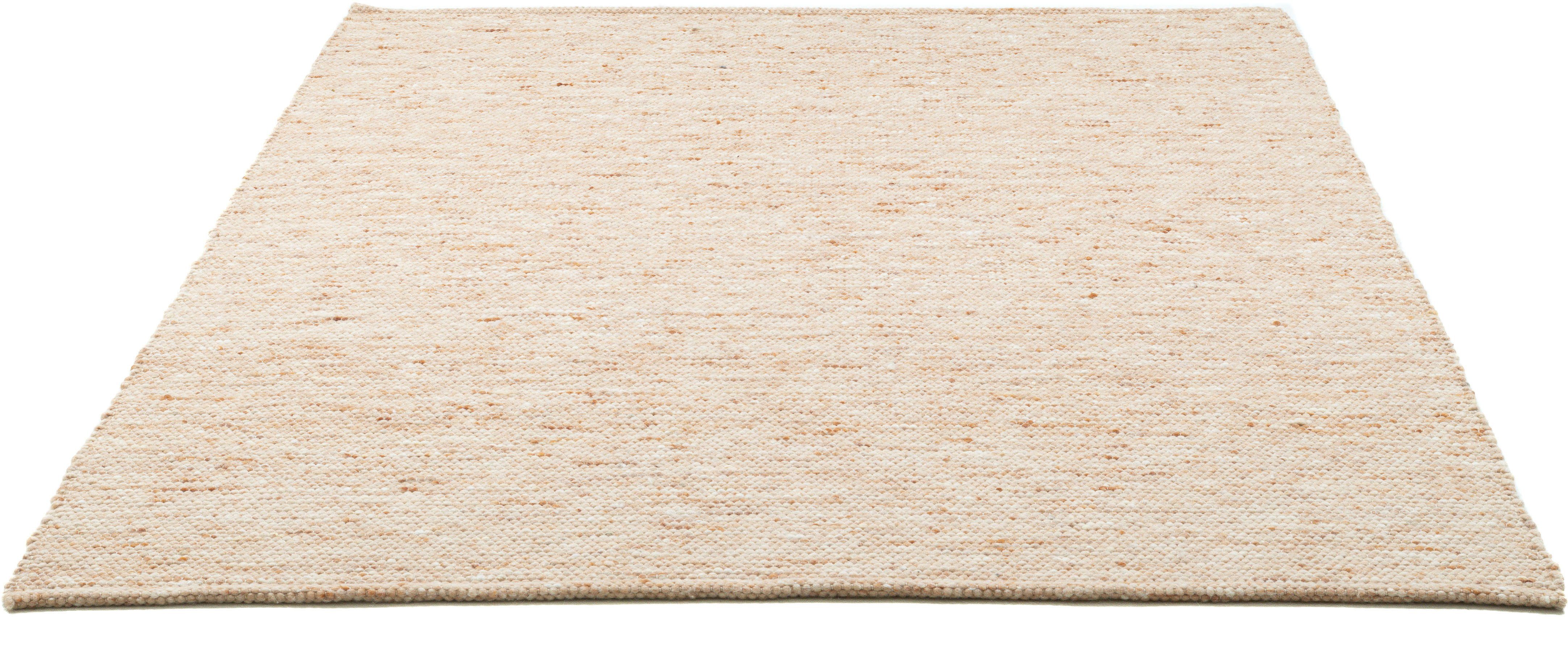 Sansibar Wollen kleed Hörnum Handgeweven tapijt, gemêleerd, 100% gekamde wol, handgeweven wollen vloerkleden maat 190 cm x 290 cm x 12 mm beige