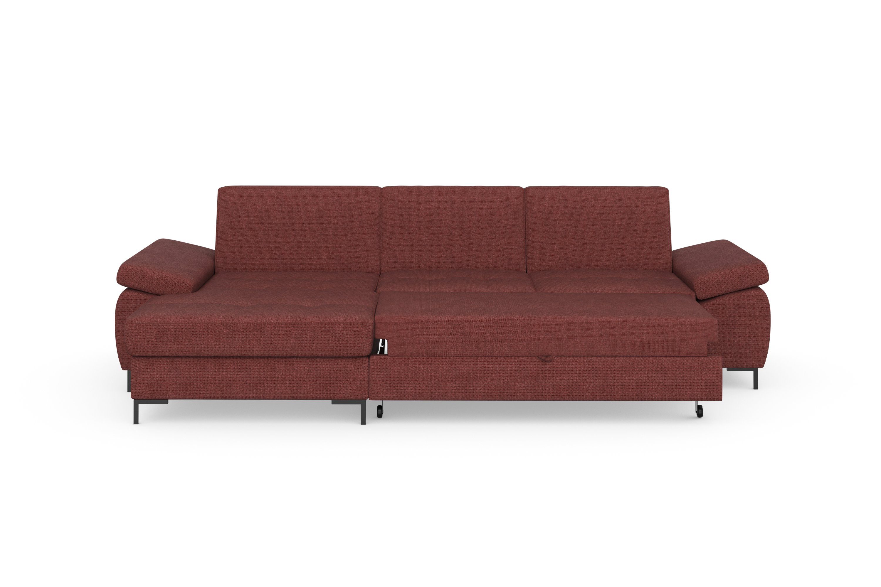 DOMO collection Hoekbank Capelo, comfortabel, duidelijke lijnen kenmerken dit ontwerp, L-Vorm met verstelbare armleuningen, naar keuze met slaapfunctie, binnenvering