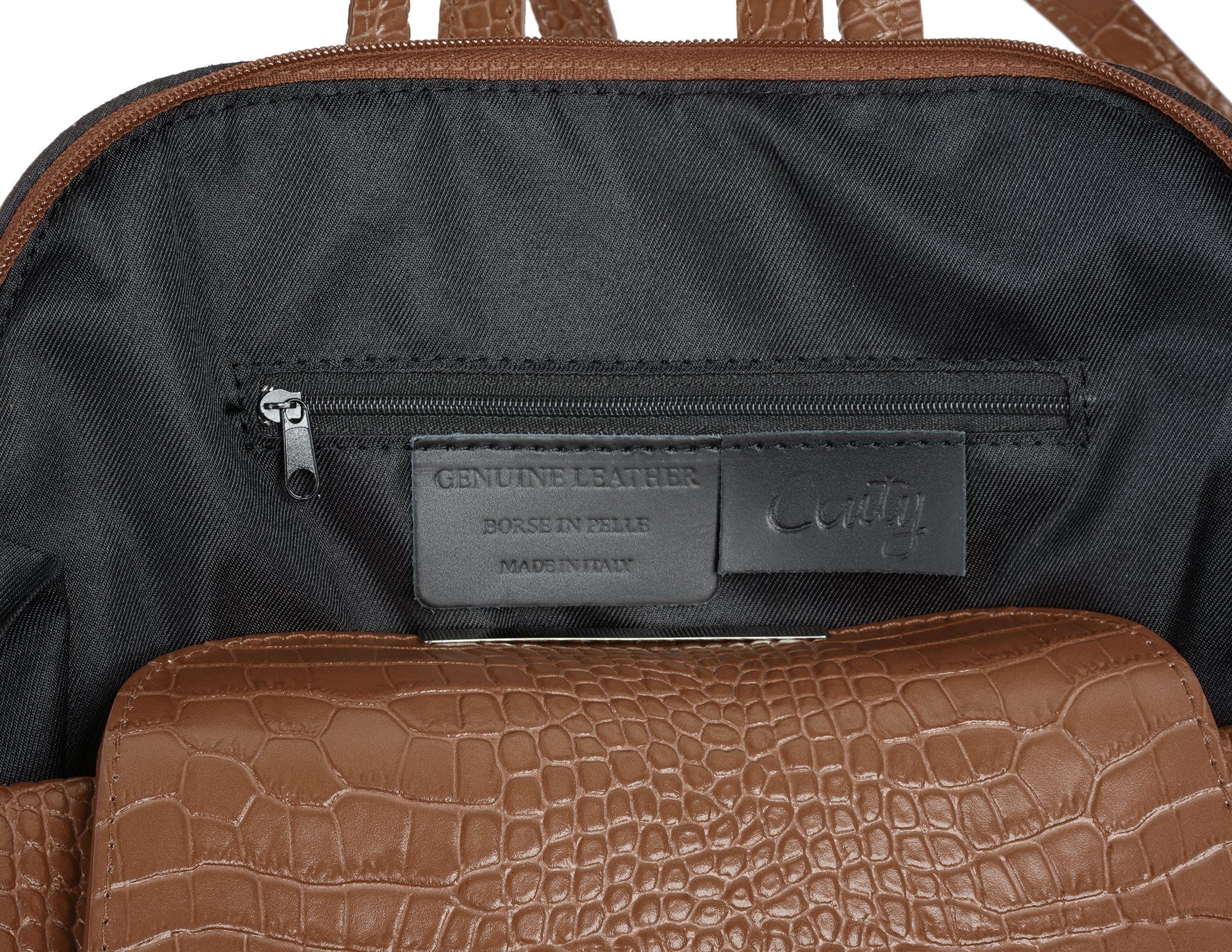 Cluty Rugzak echt leer, made in italy