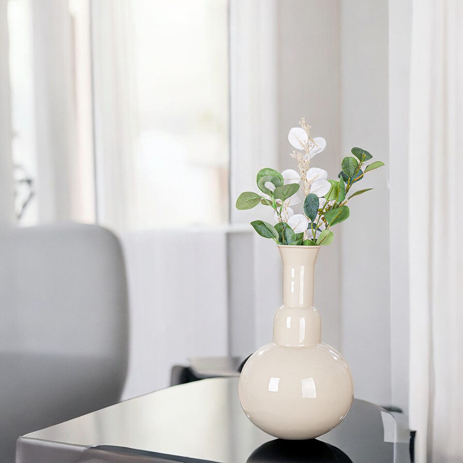 GILDE Tafelvaas Vaas Filu, crème H.36 cm (1 stuk)