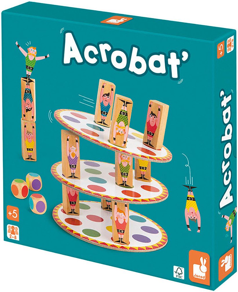 Janod Spel Wobbel toren-spel acrobaat FSC®- beschermt bos - wereldwijd