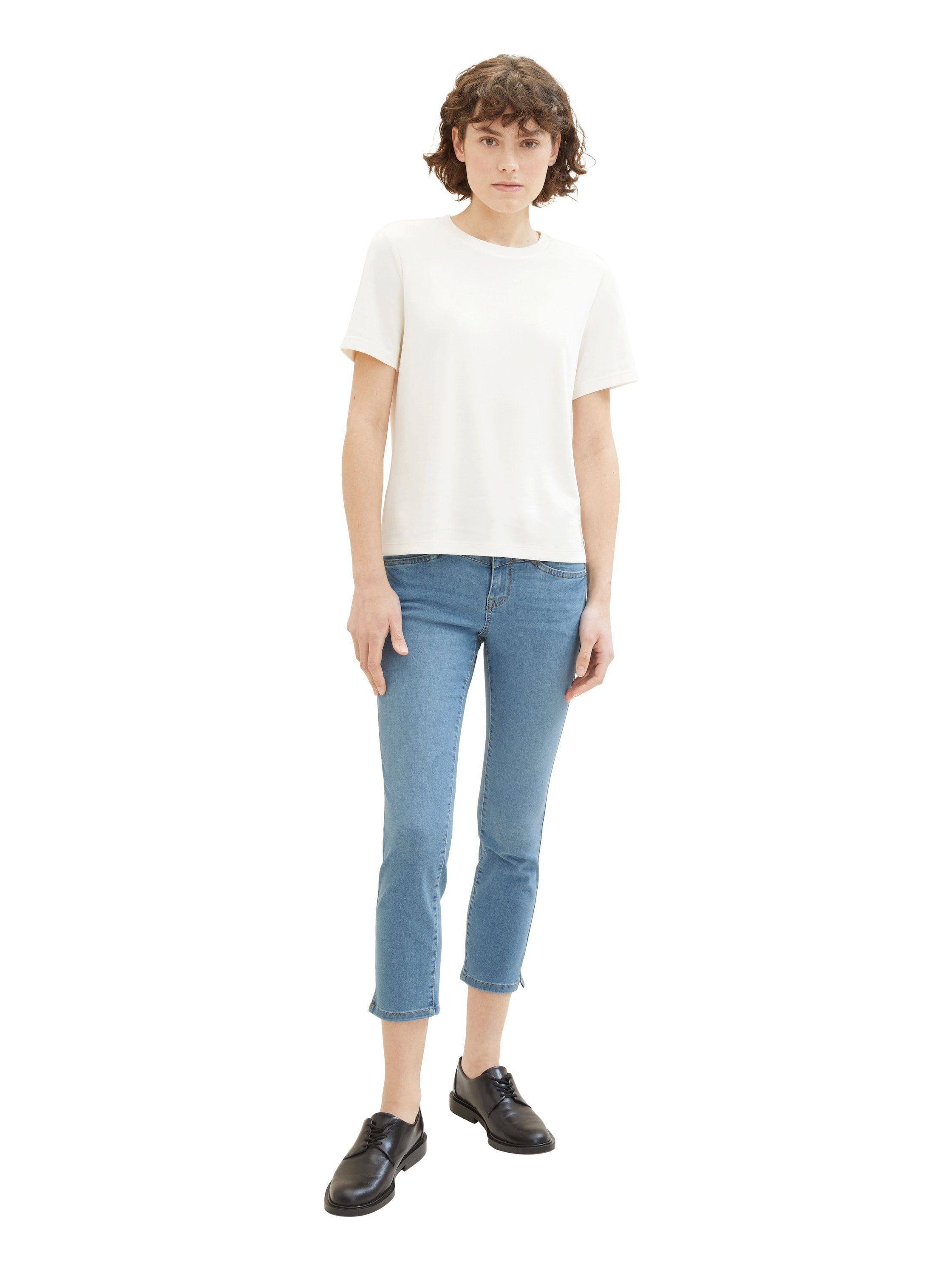 Tom Tailor Slim fit jeans ALEXA in 7 8 lengte en met bindband