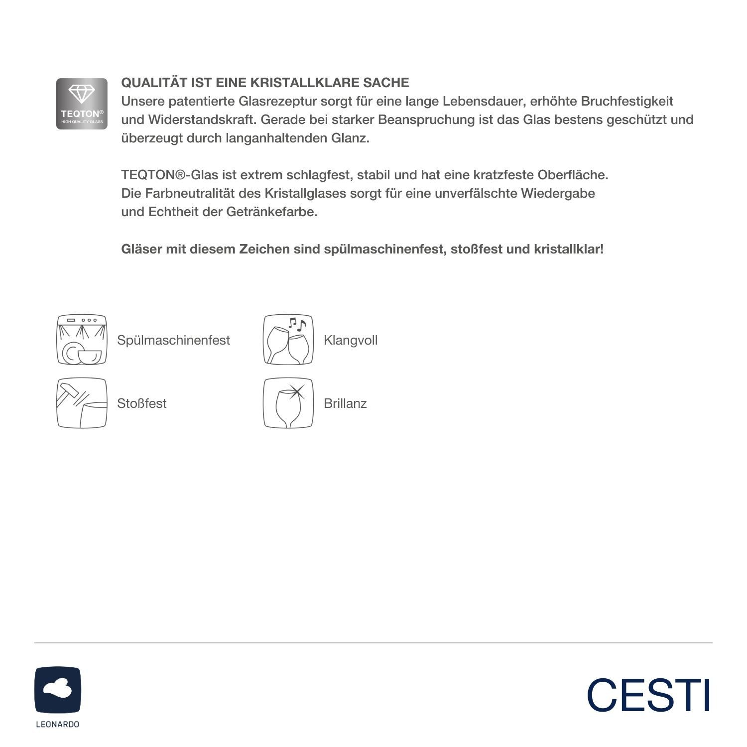 LEONARDO Champagneglas Champagneglazen CESTI + poetsdoek (set, 7-delig)