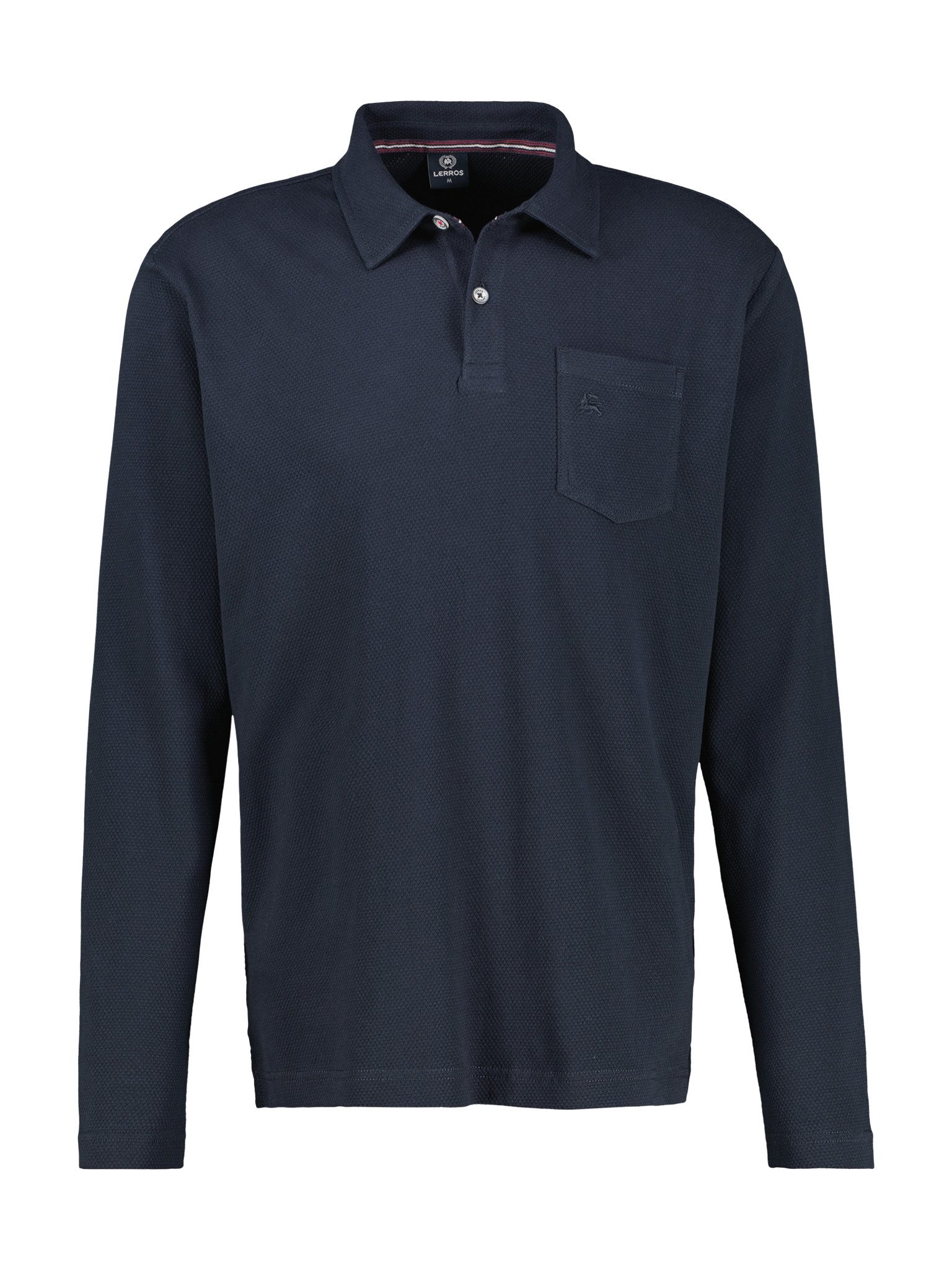 Lerros Poloshirt met lange mouwen met geborduurd logo