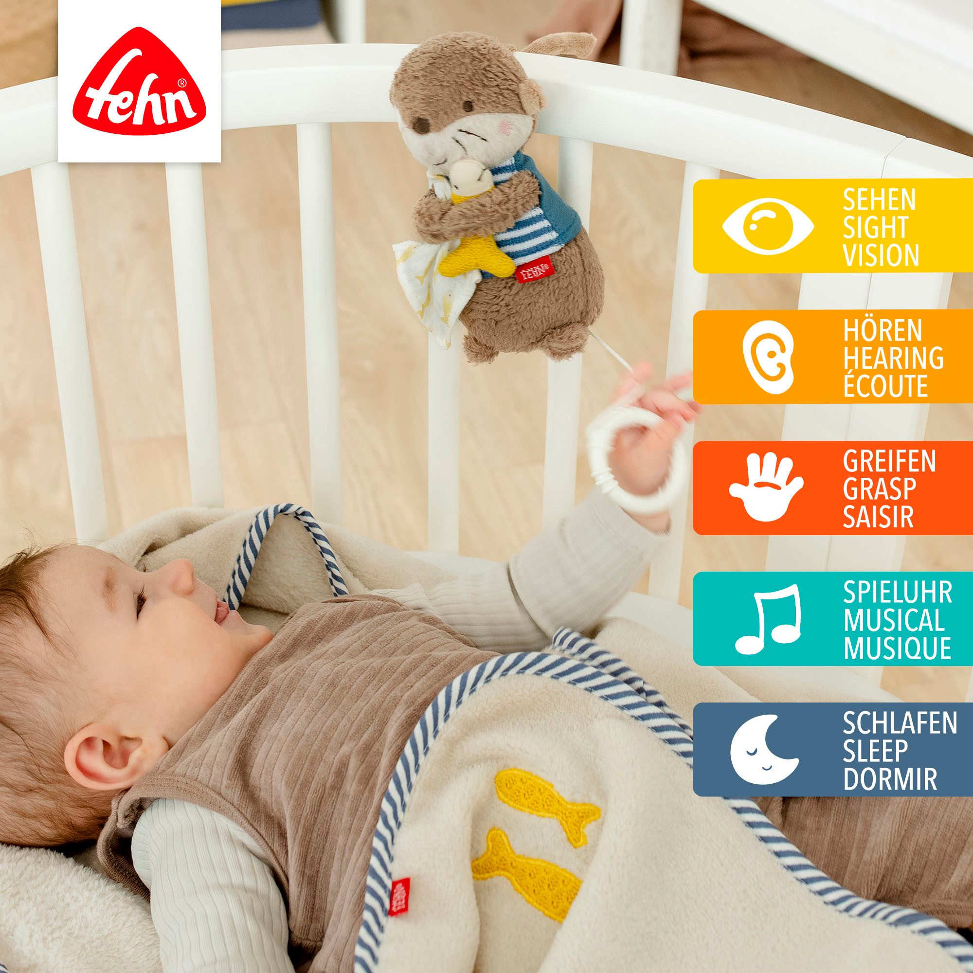 Fehn Speeldoosje Otter Theo, mini-speeldoos Otter