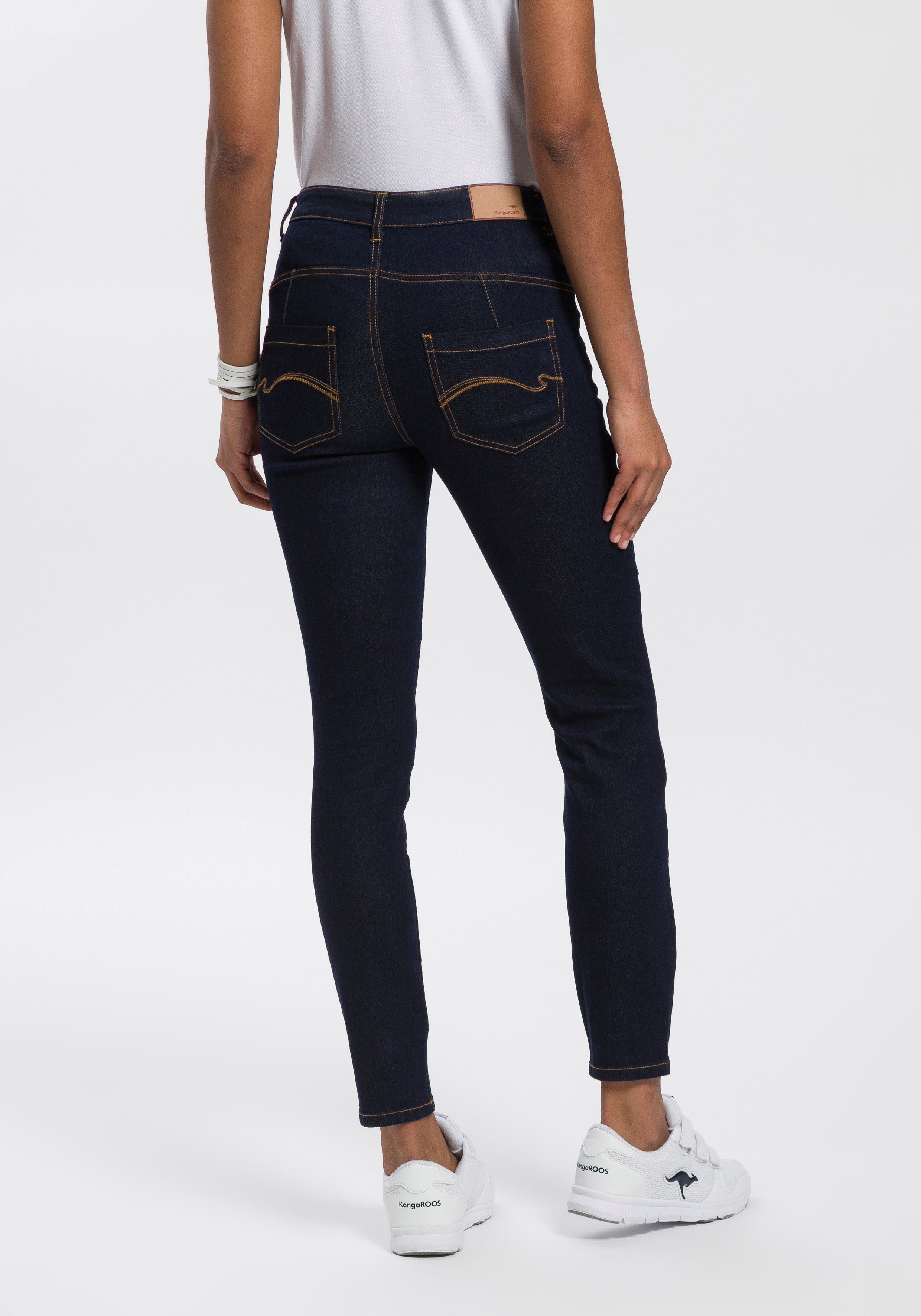 KangaROOS Slim fit jeans CROPPED HIGH WAIST SLIM FIT smalle pasvorm, skinny jeans, trendy used-wassing