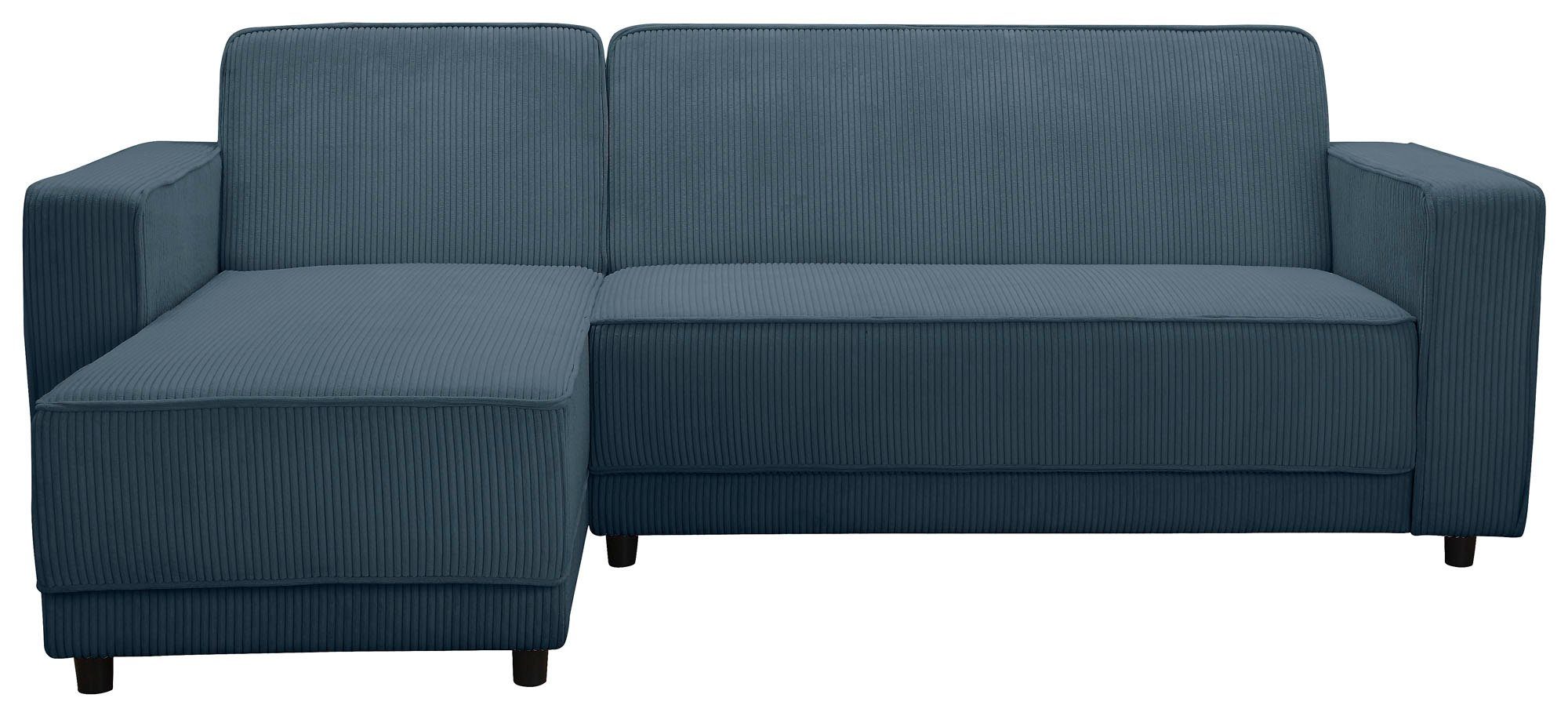 Dorel Home Hoekbank Allie slaapbank 230 cm met relaxfunctie in de rugleuning Slaapbank functie (108/194,5 cm), trendy ribfluweel of onderhoudsvriendelijk velours