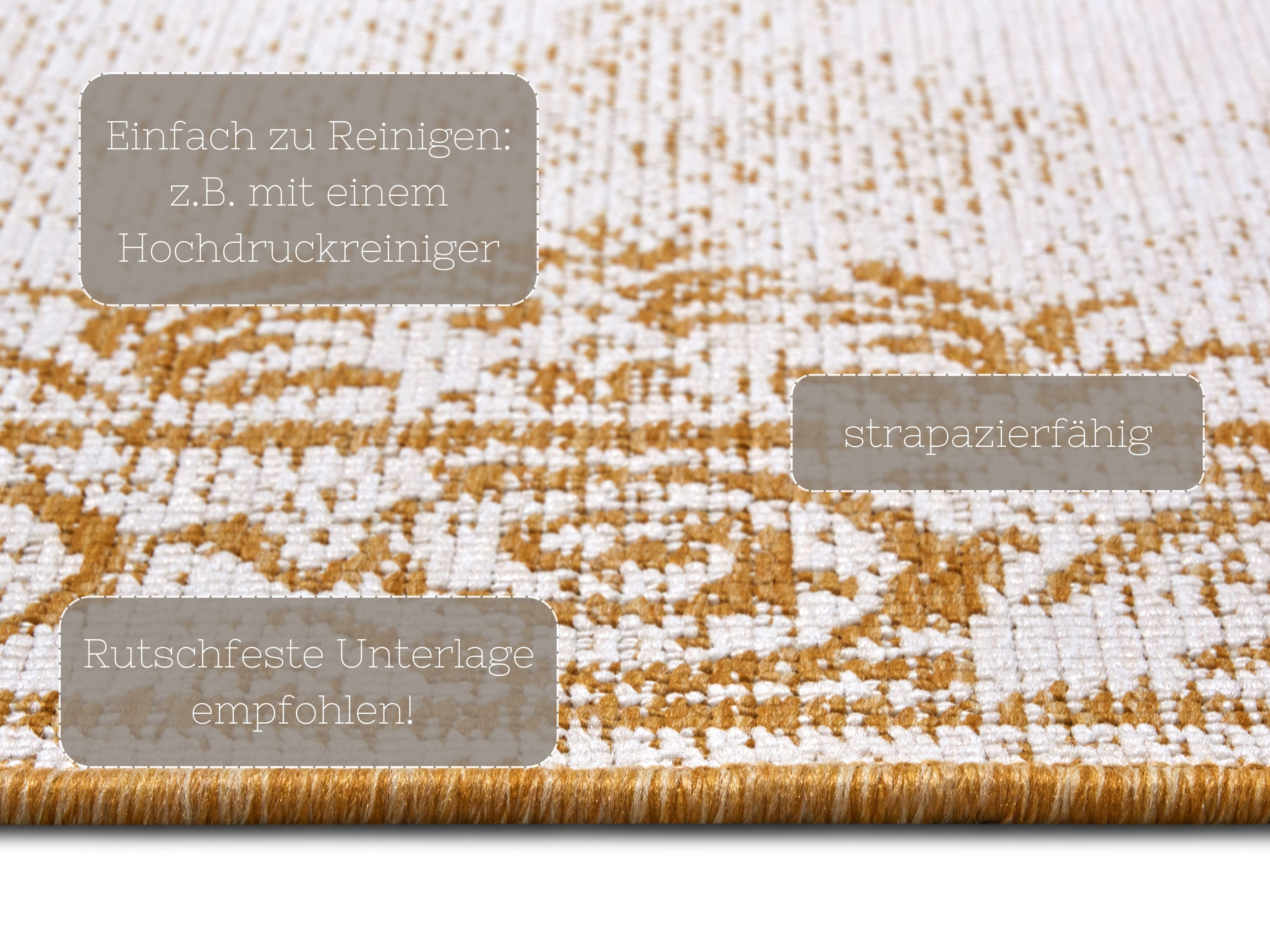 NORTHRUGS Vloerkleed CEBU tweezijdig te gebruiken kleed In- & outdoor, weerbestendig, balkon, woonkamer, waterbestendig, oriëntaals