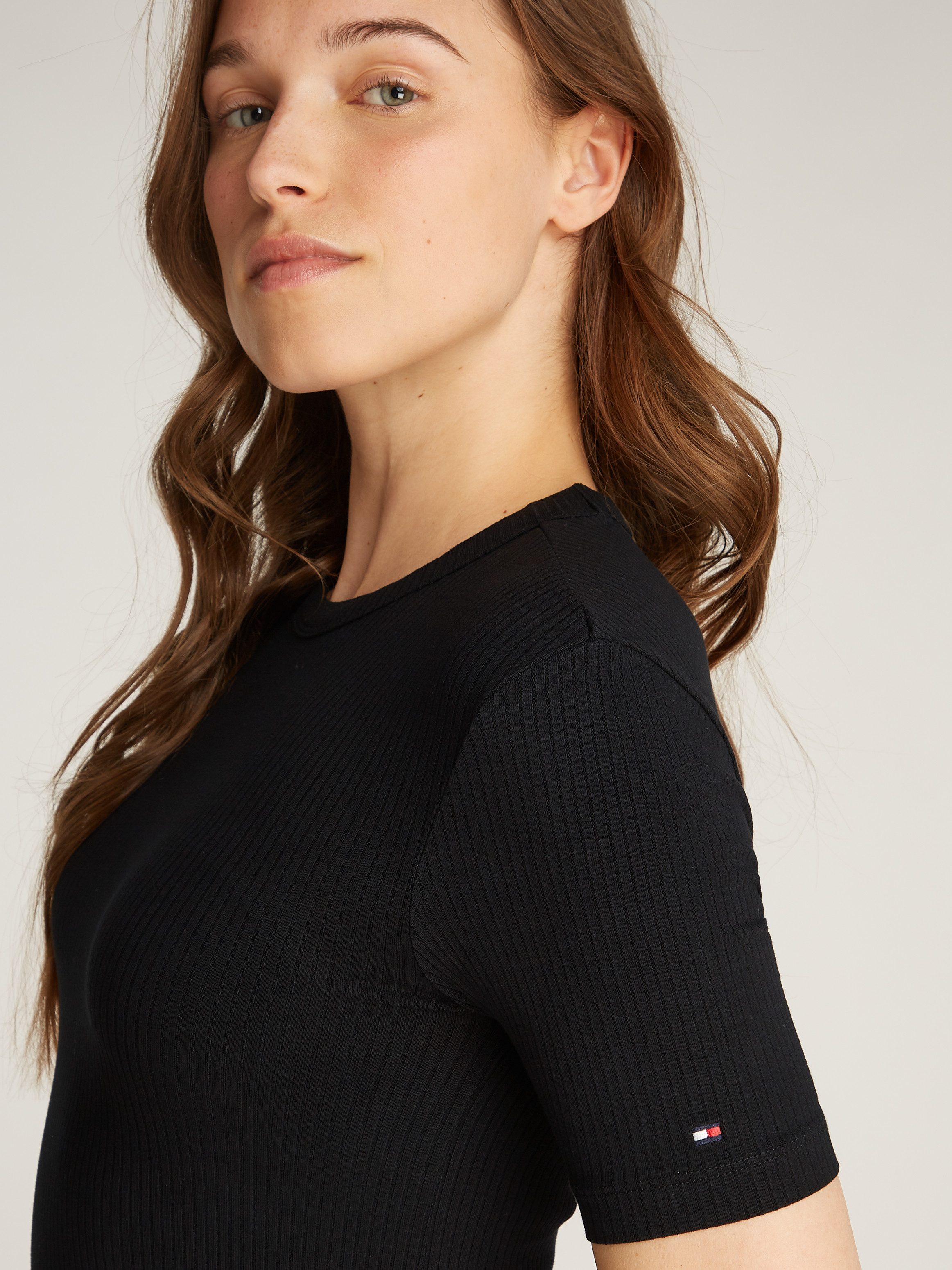 Tommy Hilfiger Shirt met korte mouwen 5X2 RIB C-NK SS met ronde hals, korte mouwen