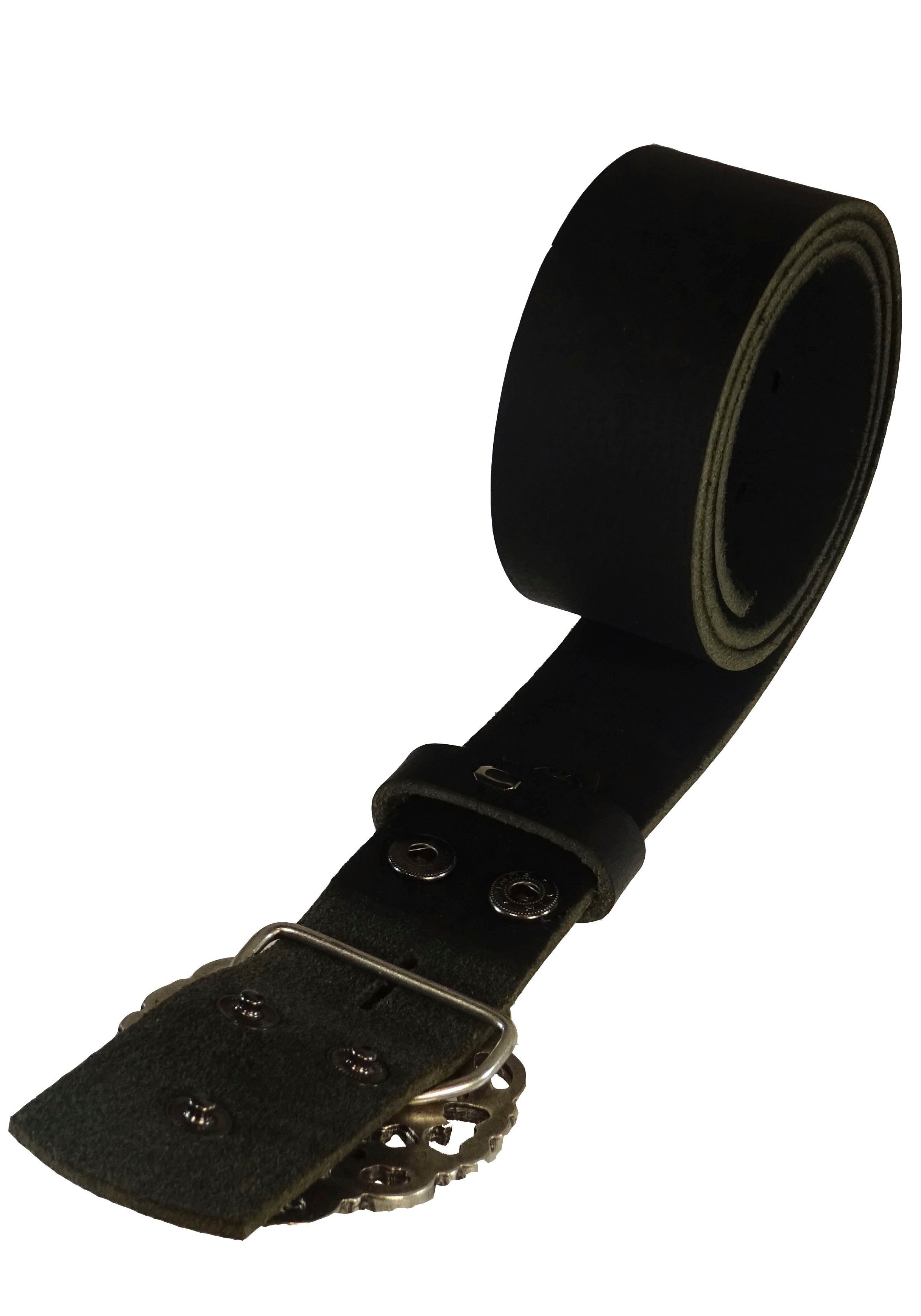 RETTUNGSRING by showroom 019° Leren riem met verwisselbare sluiting "rank met zwarte steen"